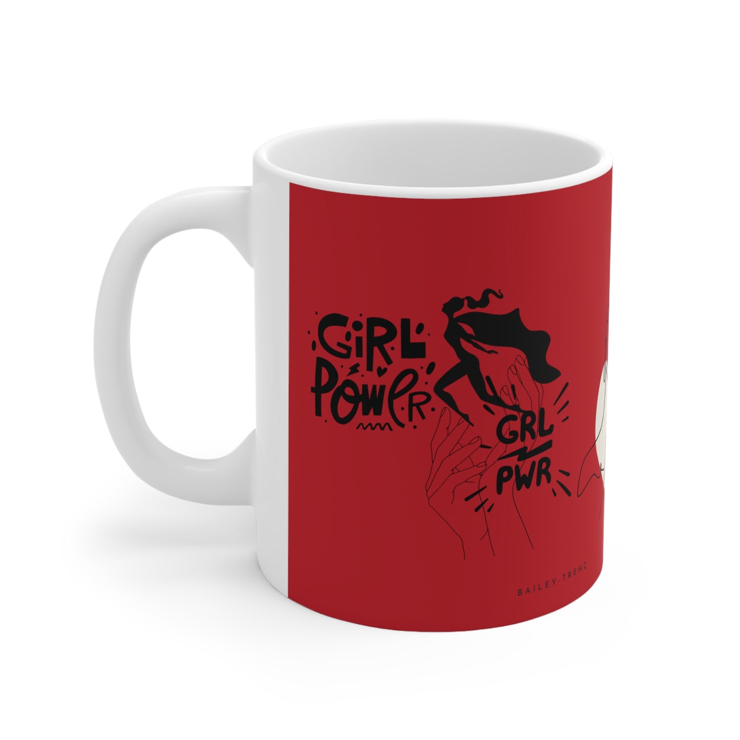 Red GIRLS POWER Ceramic Coffee Mug 11oz