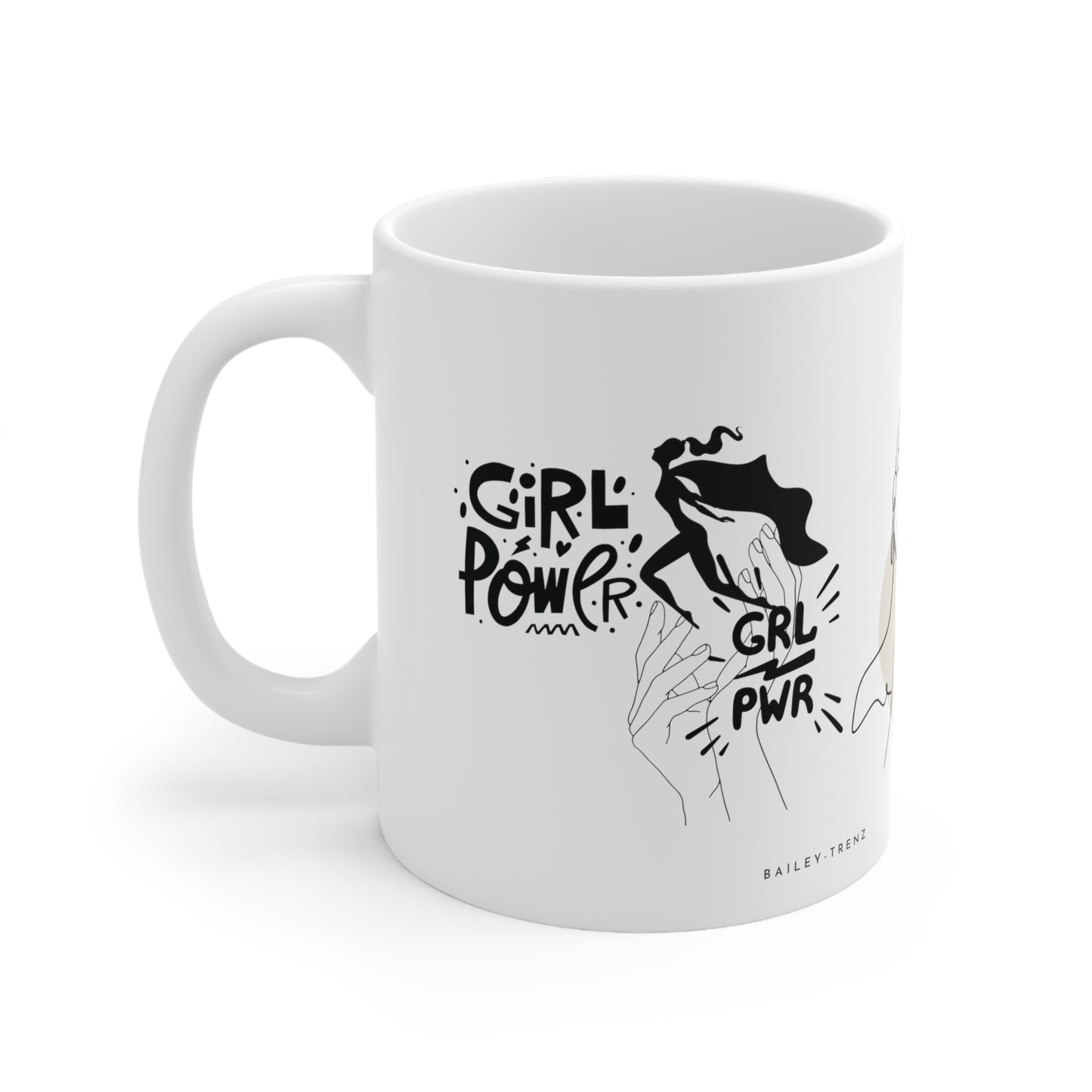 GIRLS POWER" Ceramic Mug 11oz - Empower Your Sips with Style