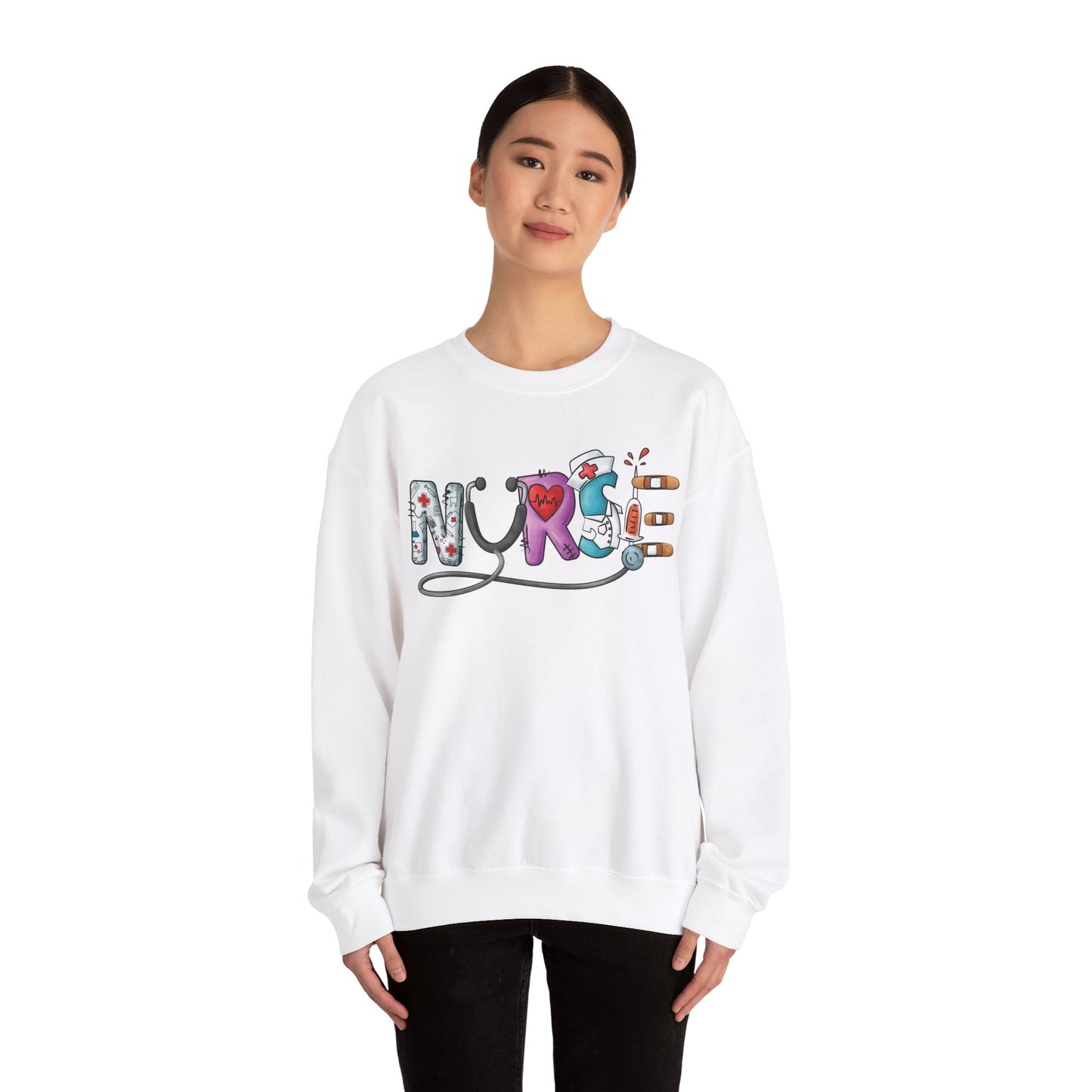 Nurse Not Bossy Just Aggressively Helpful Unisex Heavy Blend Crewneck Sweatshirt Sweatshirt