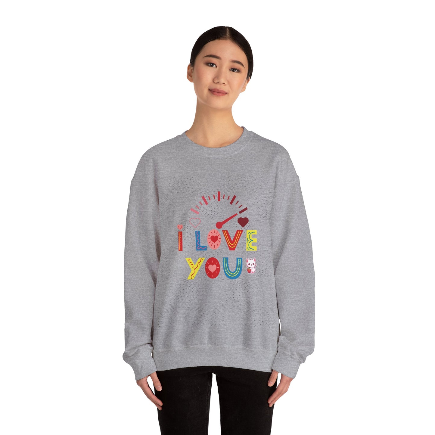 I Love You Gauge" Unisex Heavy Blend Crewneck Sweatshirt - Cozy Comfort for Every Season