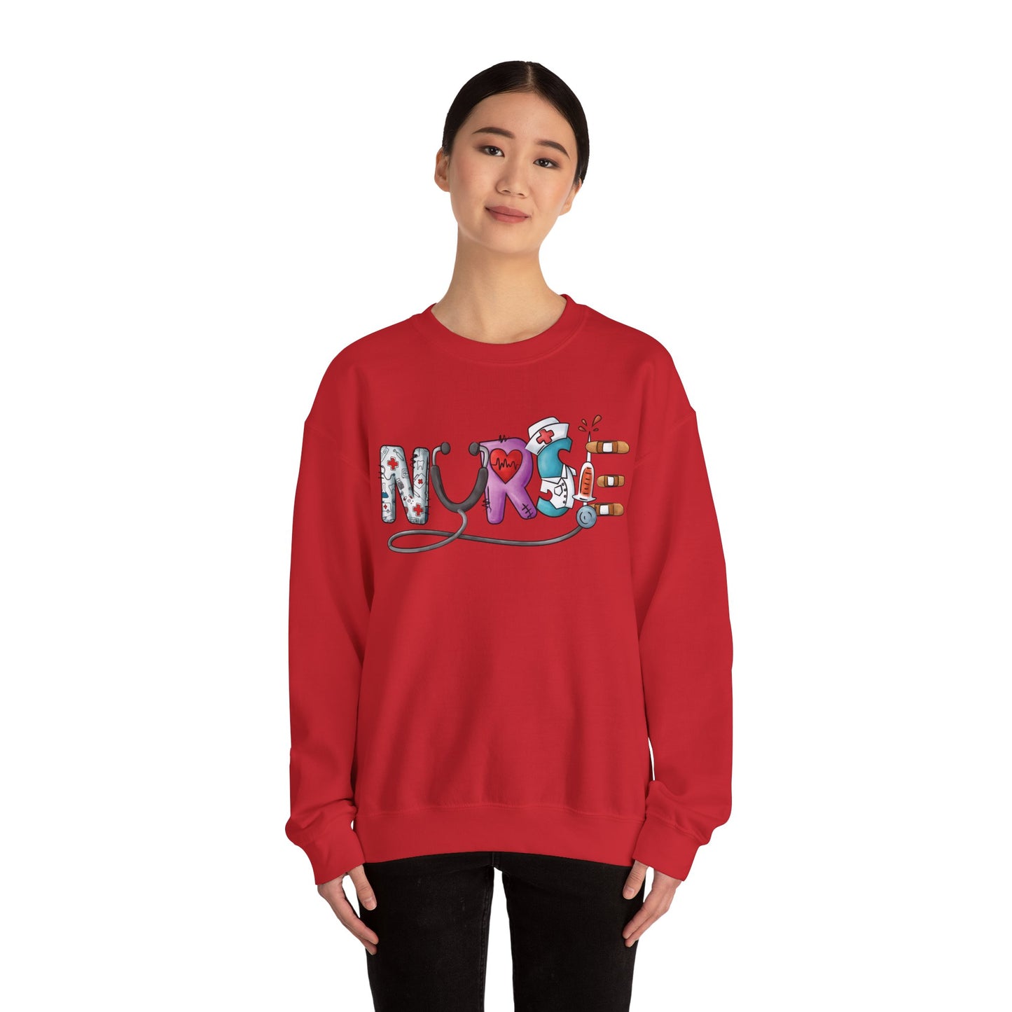 Nurse Not Bossy Just Aggressively Helpful Unisex Heavy Blend Crewneck Sweatshirt Sweatshirt