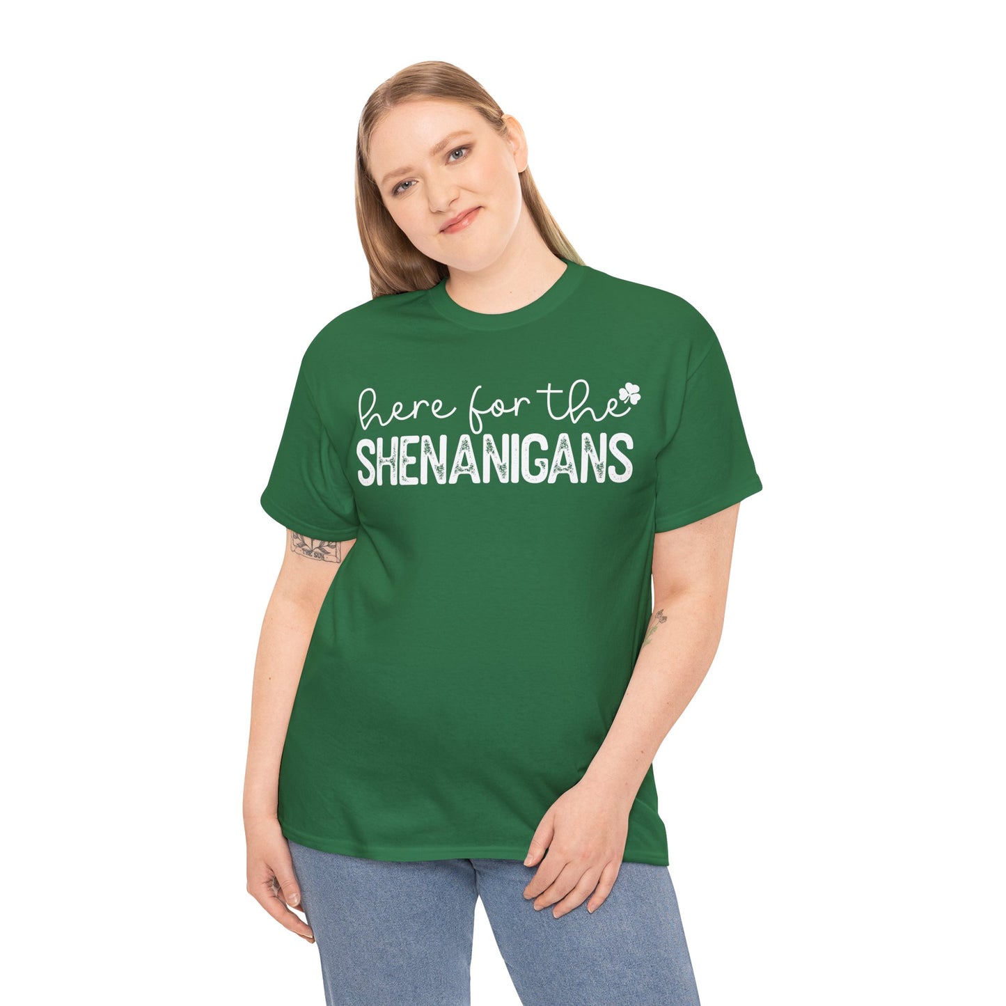 Here For The Shenanigans St. Patrick's Day Unisex Heavy Cotton Tee