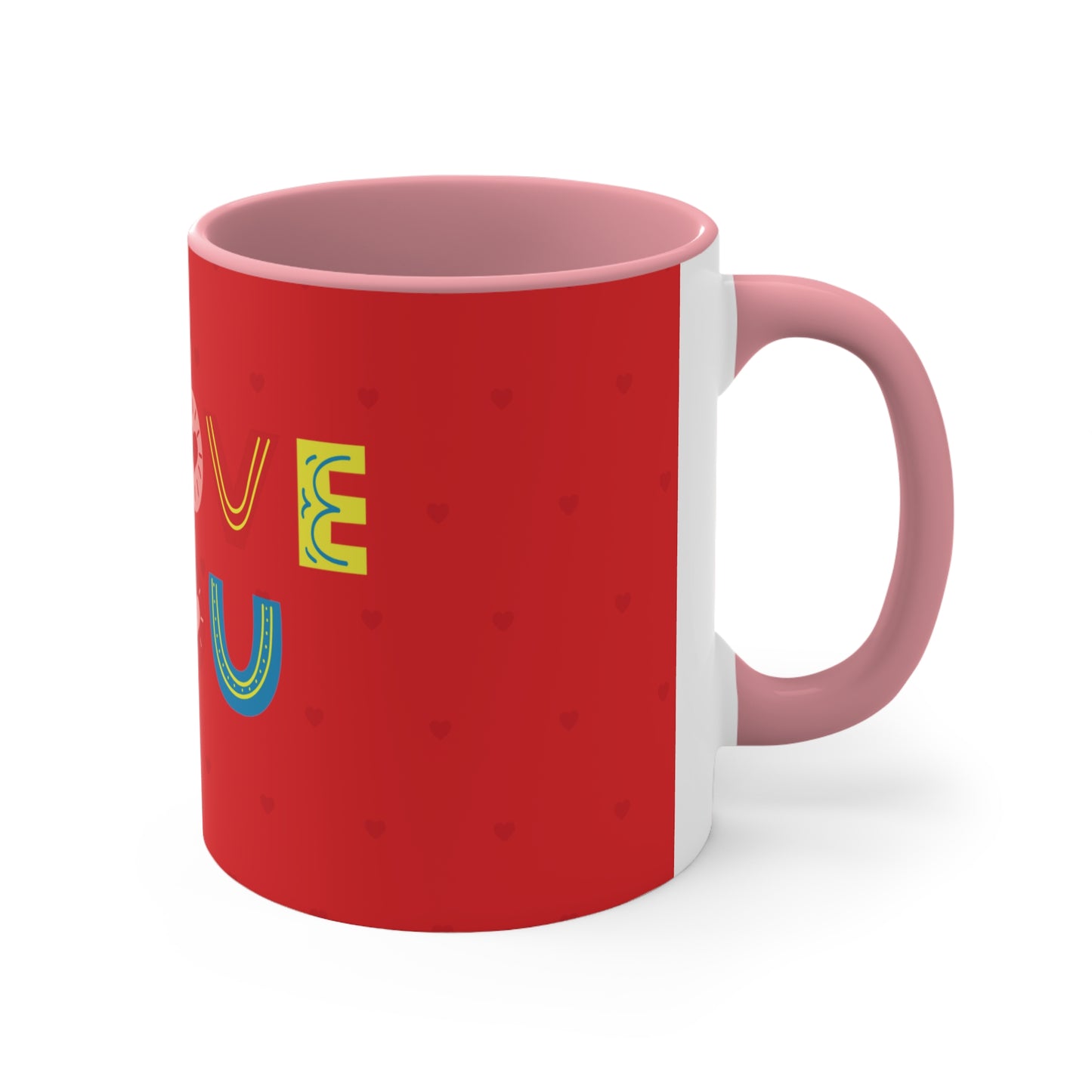 Love You" Accent Coffee Mug, 11oz - A Touch of Love in Every Sip!