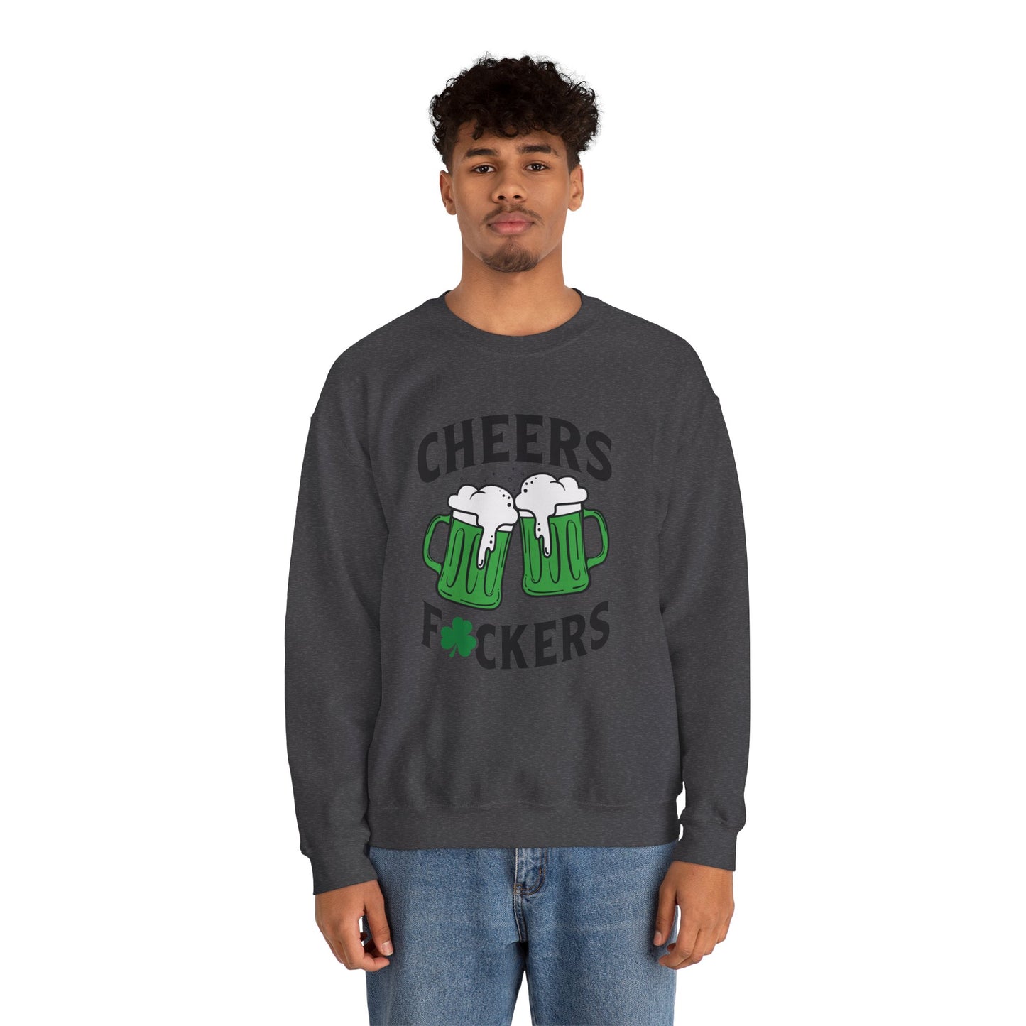 Cozy Comfort: Cheers Fu$kers Unisex Heavy Blend Crewneck Sweatshirt