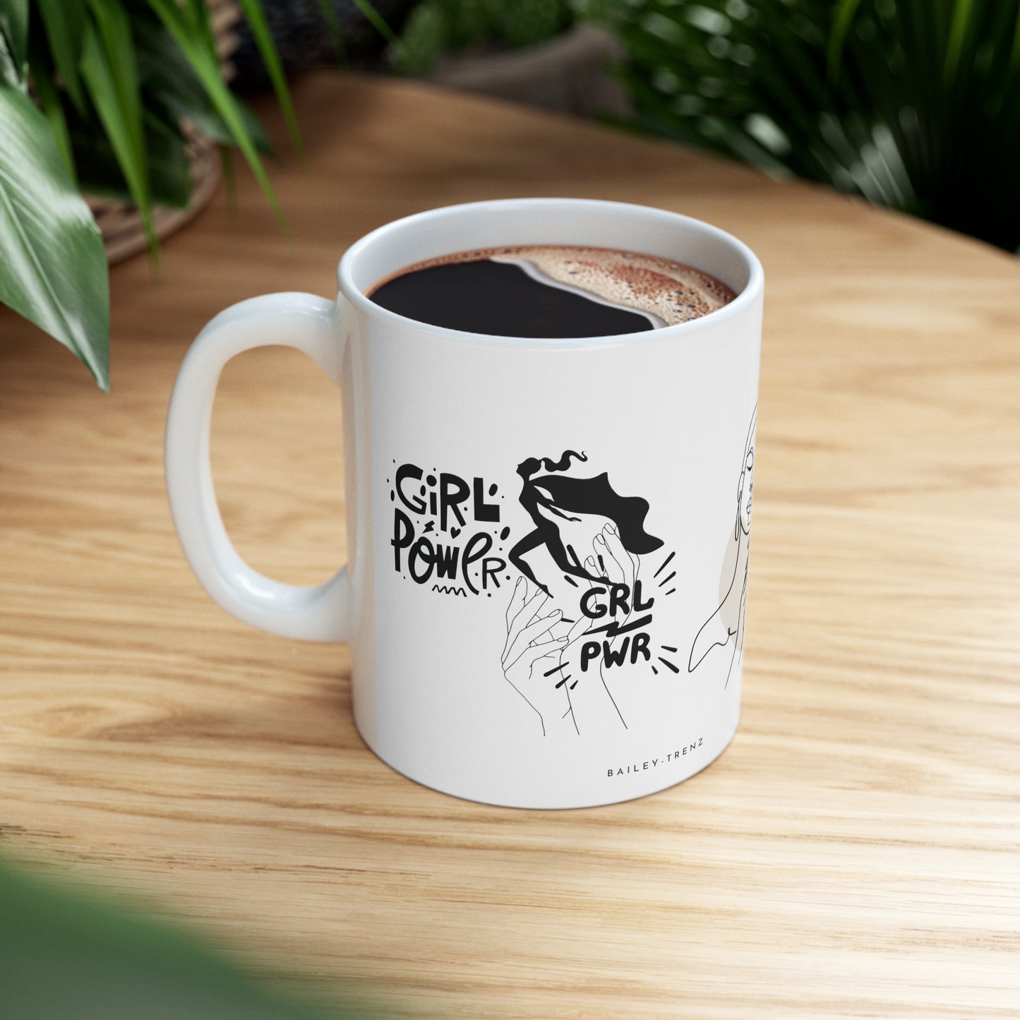 GIRLS POWER" Ceramic Mug 11oz - Empower Your Sips with Style