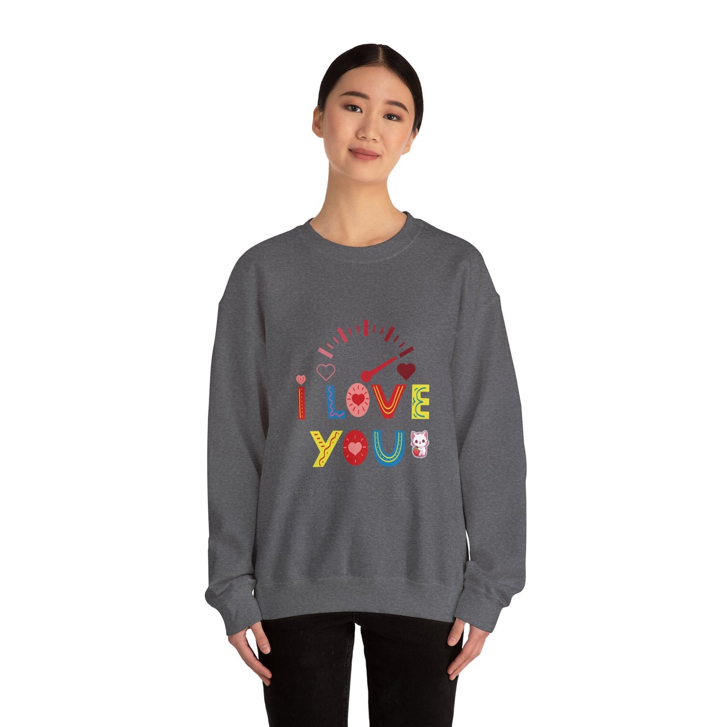 I Love You Gauge" Unisex Heavy Blend Crewneck Sweatshirt - Cozy Comfort for Every Season