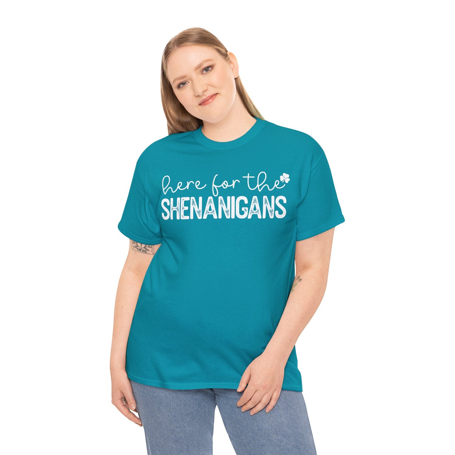 Here For The Shenanigans St. Patrick's Day Unisex Heavy Cotton Tee