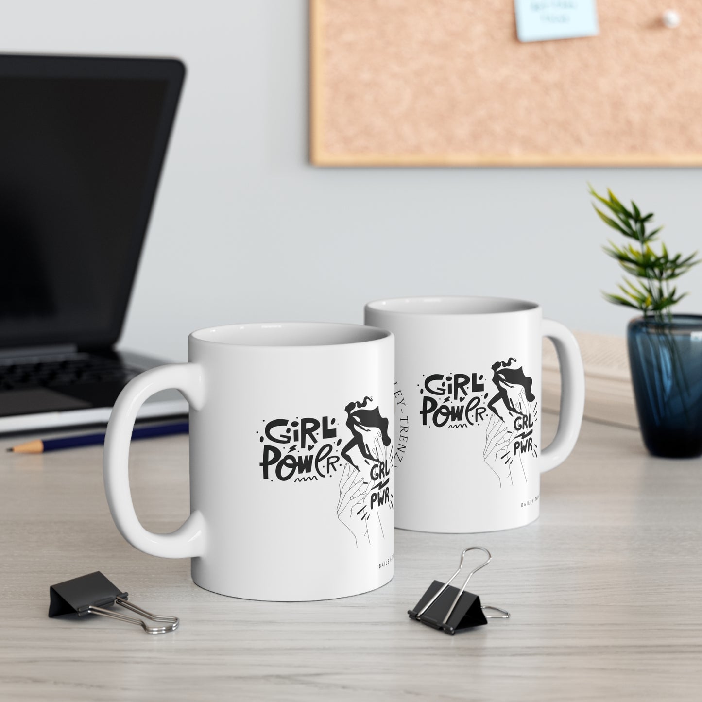 GIRLS POWER" Ceramic Mug 11oz - Empower Your Sips with Style