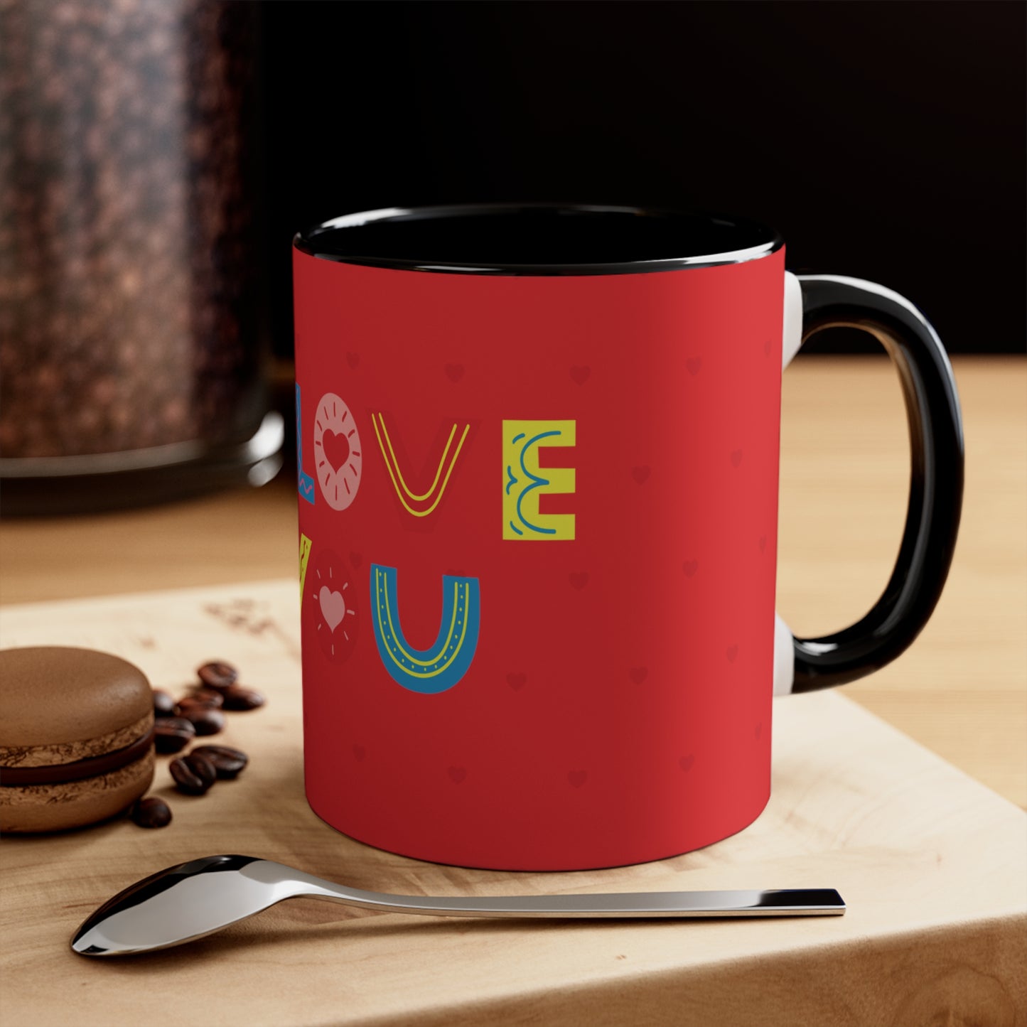 Love You" Accent Coffee Mug, 11oz - A Touch of Love in Every Sip!