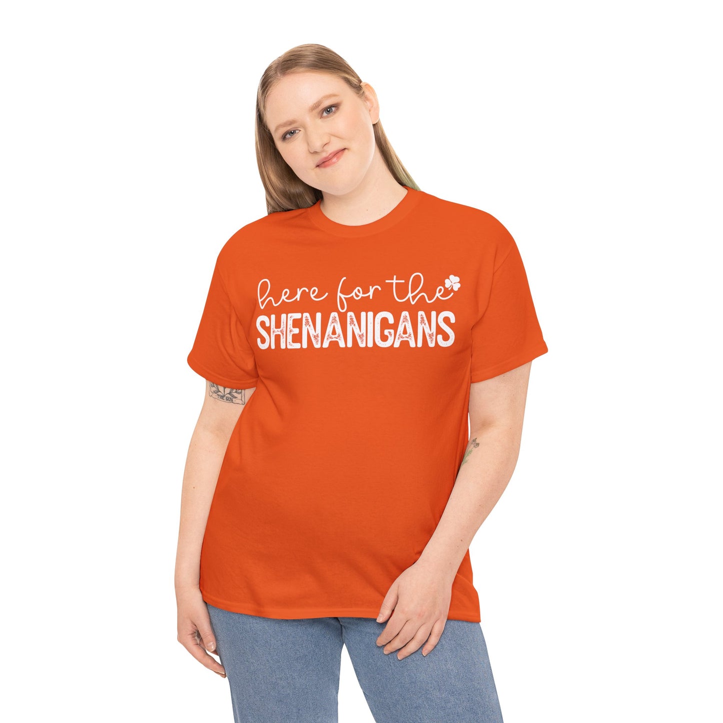Here For The Shenanigans St. Patrick's Day Unisex Heavy Cotton Tee