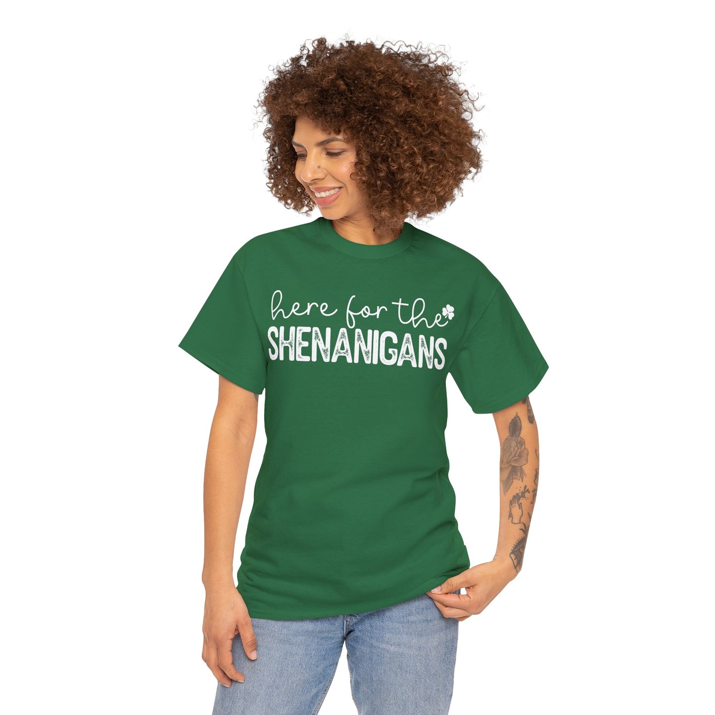 Here For The Shenanigans St. Patrick's Day Unisex Heavy Cotton Tee