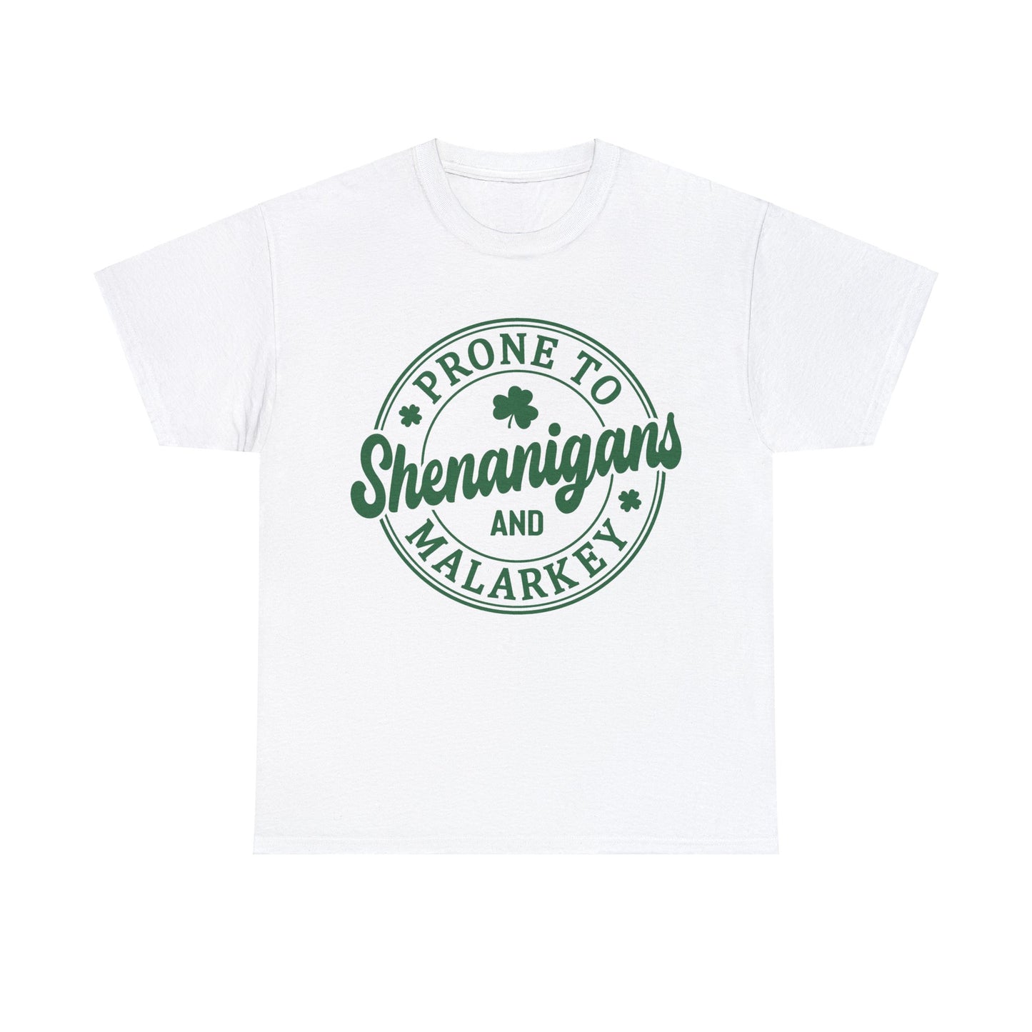 Elevate Your Style WithThis Prone To Shenanigans St. Patrick's Day Unisex Heavy Cotton Tee