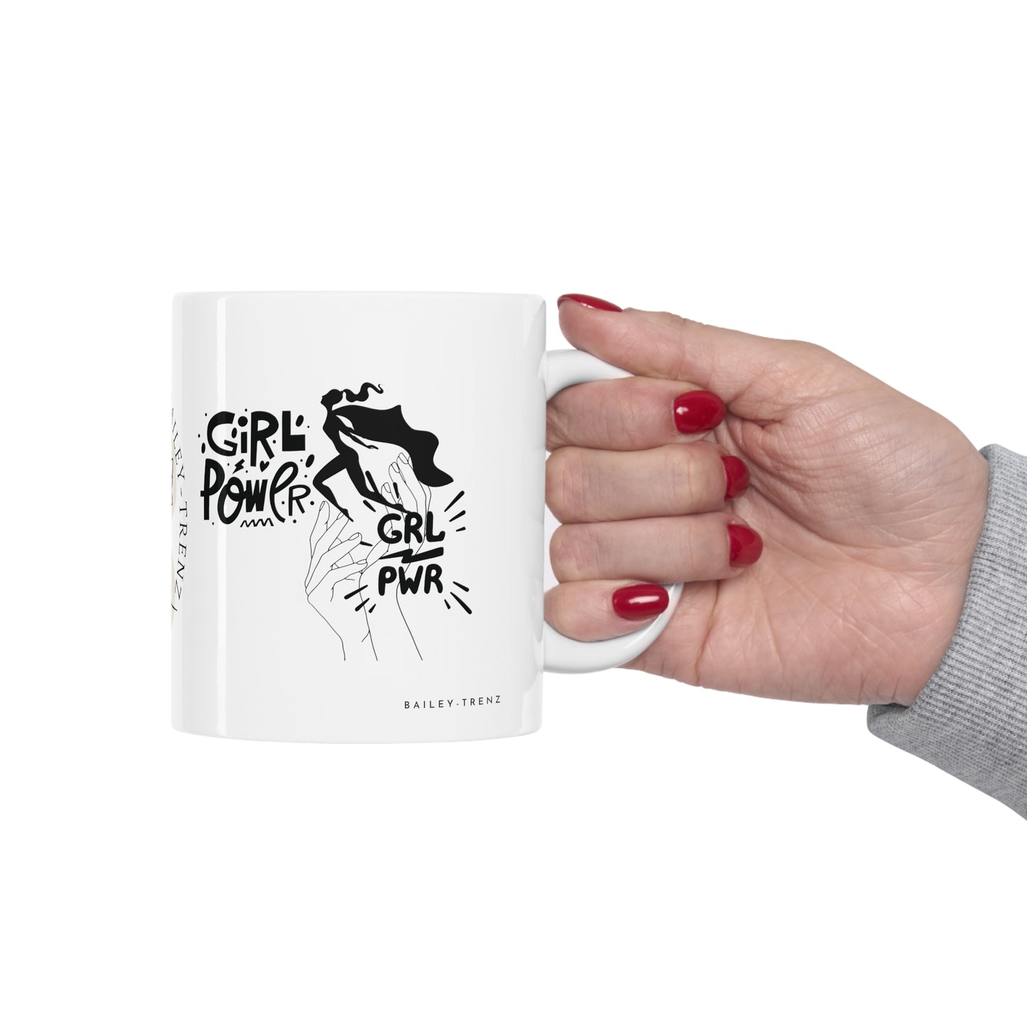 GIRLS POWER" Ceramic Mug 11oz - Empower Your Sips with Style
