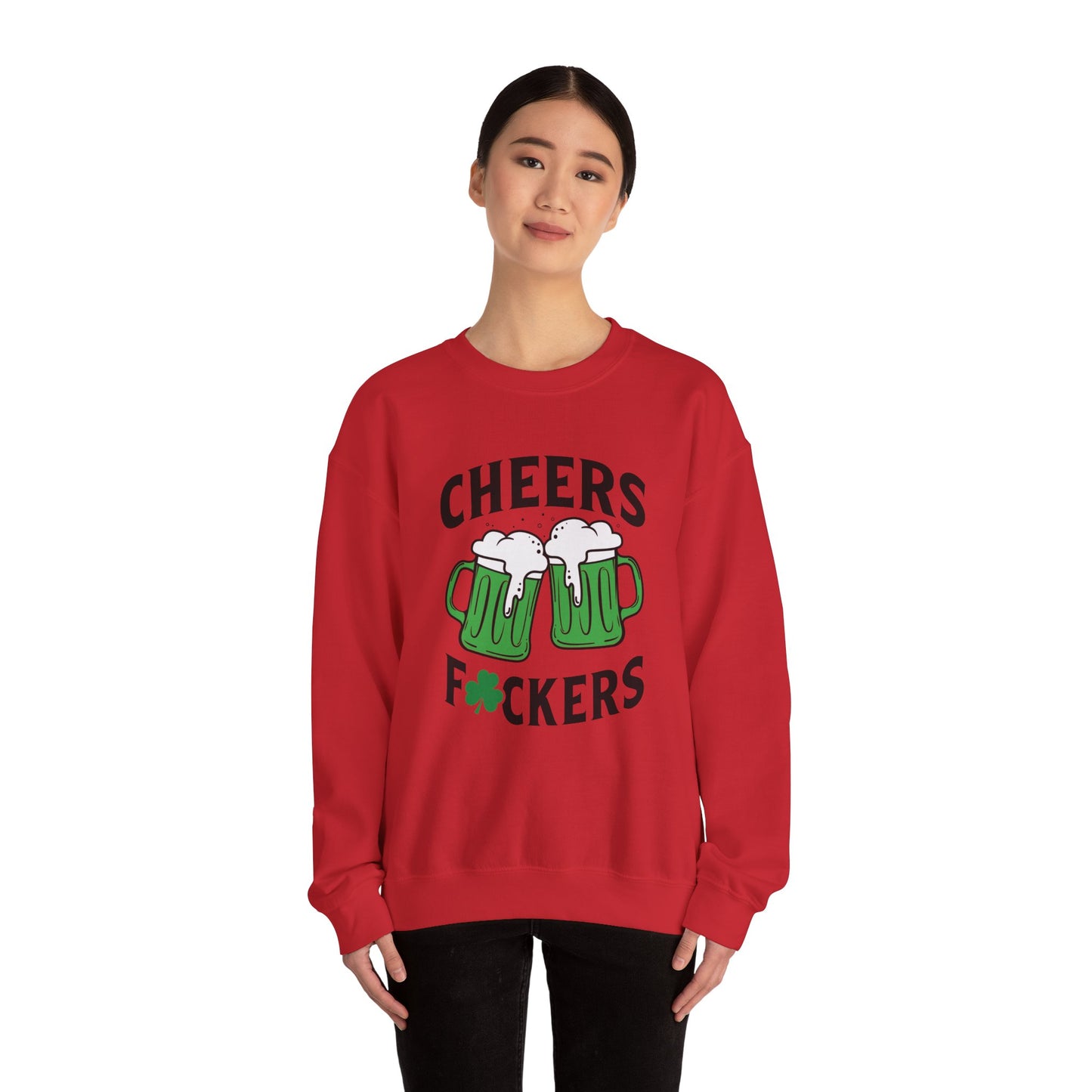 Cozy Comfort: Cheers Fu$kers Unisex Heavy Blend Crewneck Sweatshirt