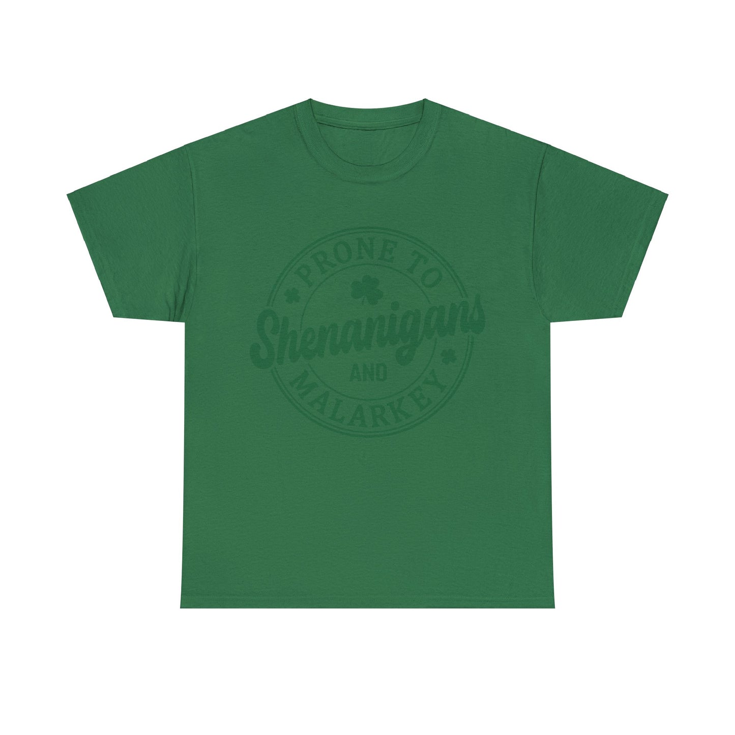 Elevate Your Style WithThis Prone To Shenanigans St. Patrick's Day Unisex Heavy Cotton Tee