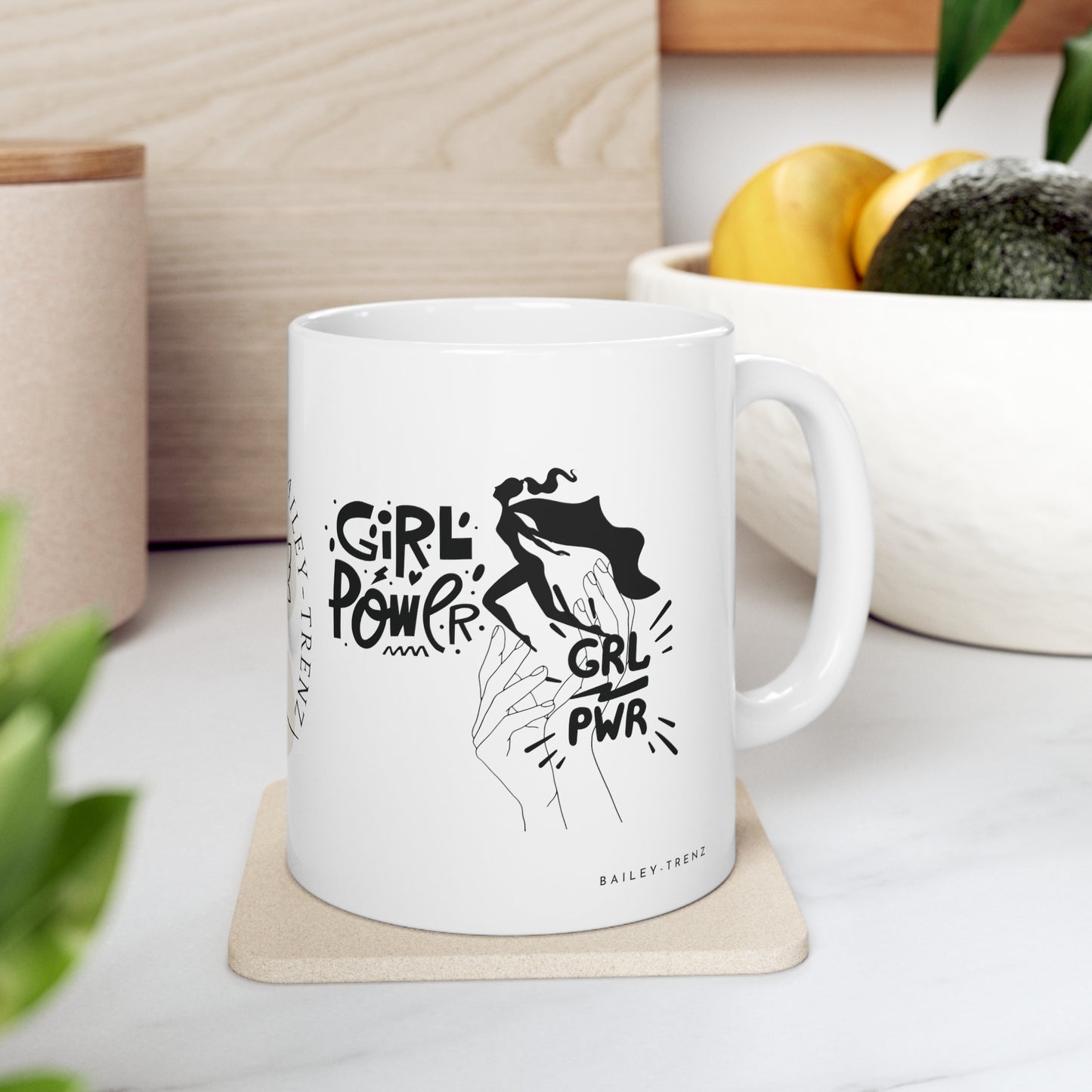 GIRLS POWER" Ceramic Mug 11oz - Empower Your Sips with Style