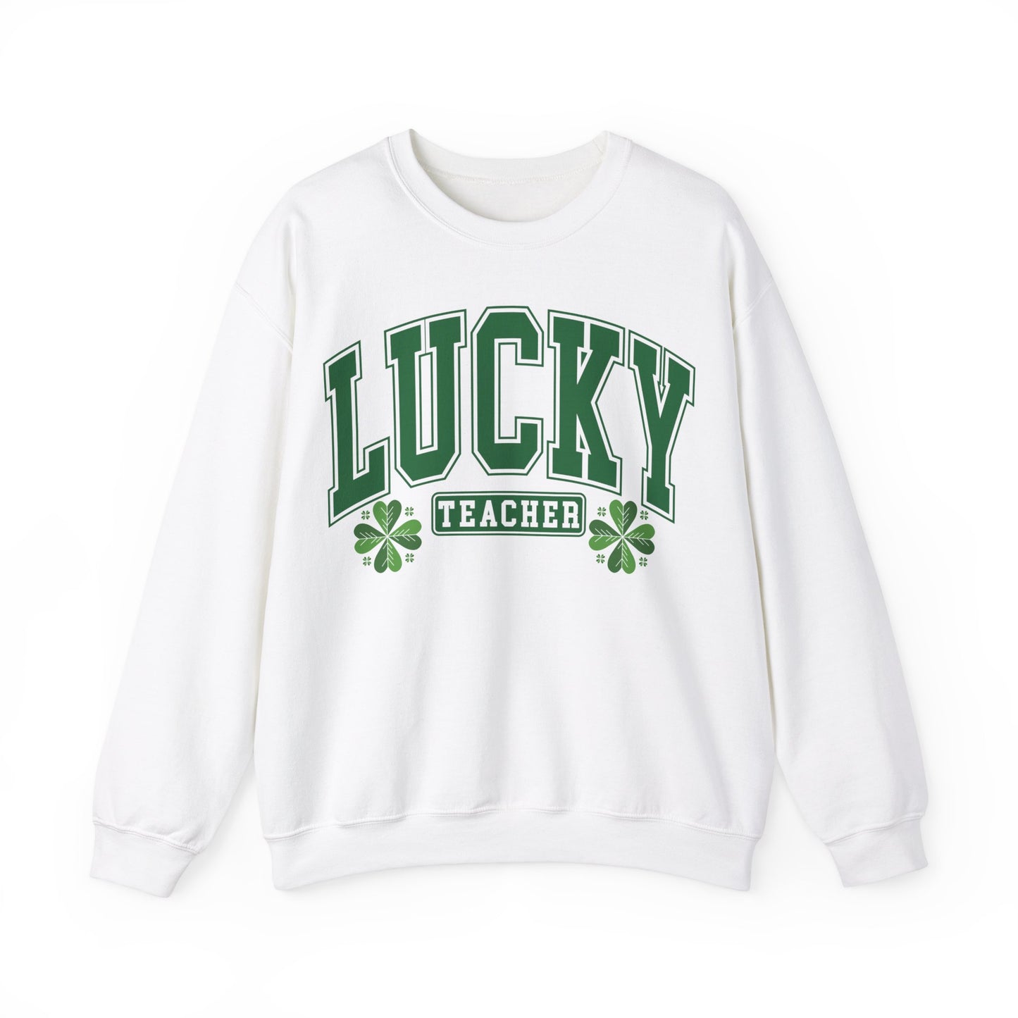 Lucky Teacher ST Patrick's Day Unisex Heavy Blend Crewneck Sweatshirt