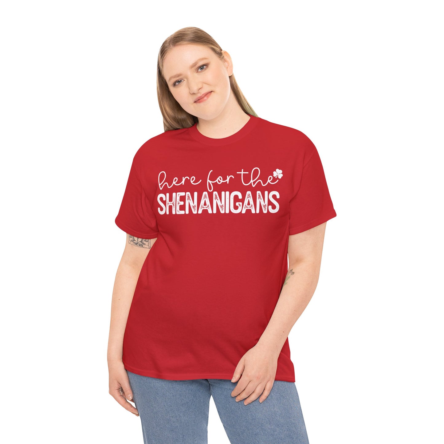 Here For The Shenanigans St. Patrick's Day Unisex Heavy Cotton Tee