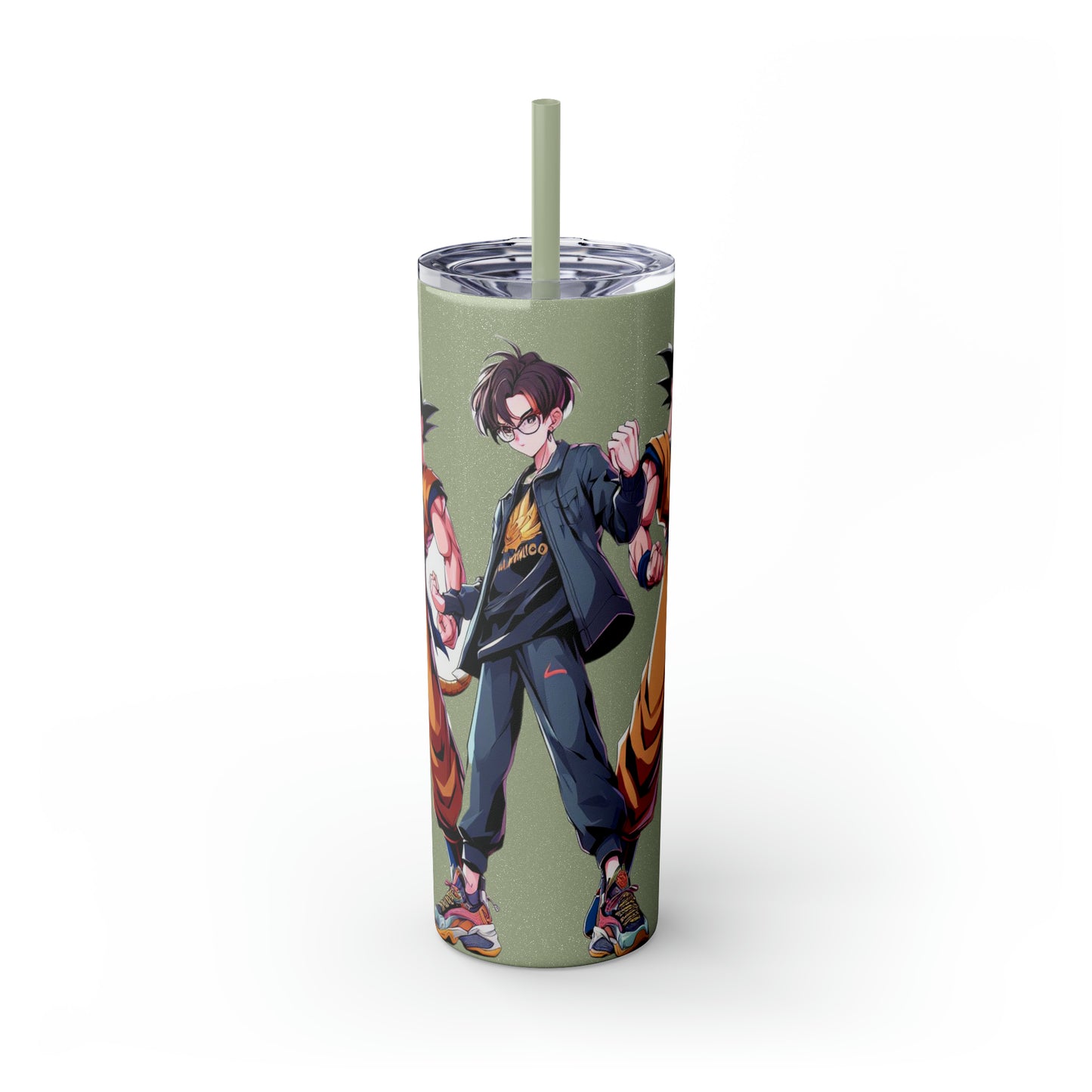Goku Skinny Tumbler with Straw