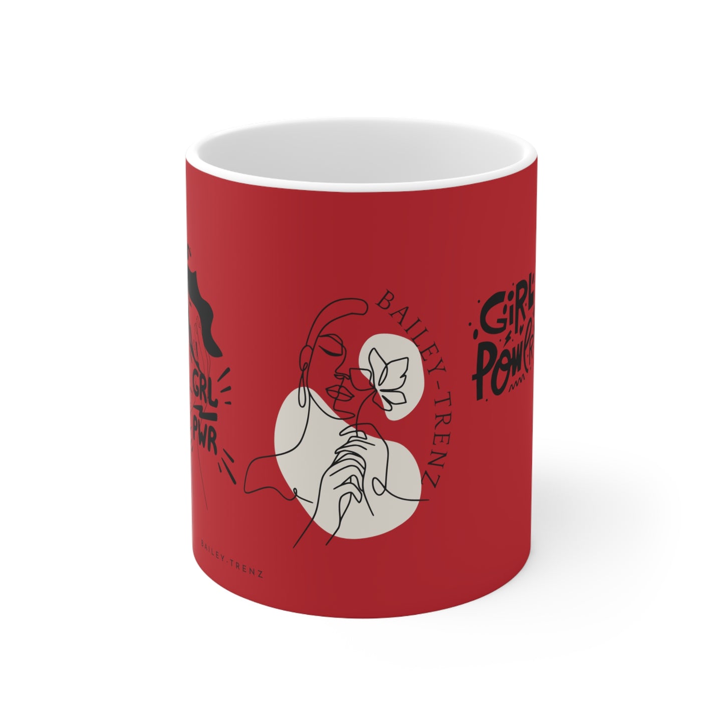 Red GIRLS POWER Ceramic Coffee Mug 11oz