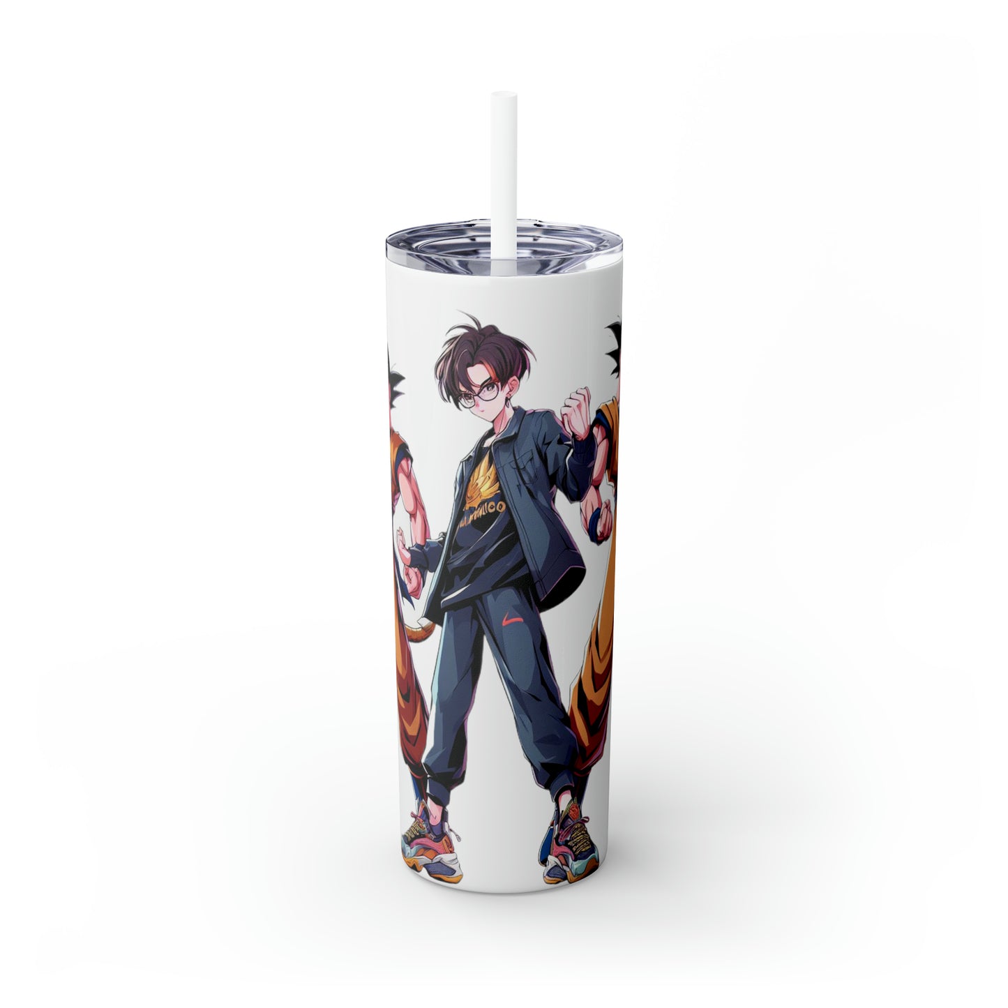 Goku Skinny Tumbler with Straw