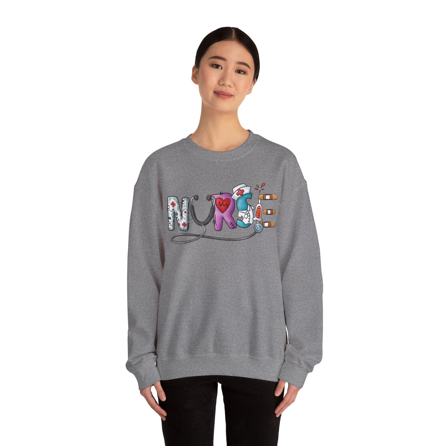 Nurse Not Bossy Just Aggressively Helpful Unisex Heavy Blend Crewneck Sweatshirt Sweatshirt