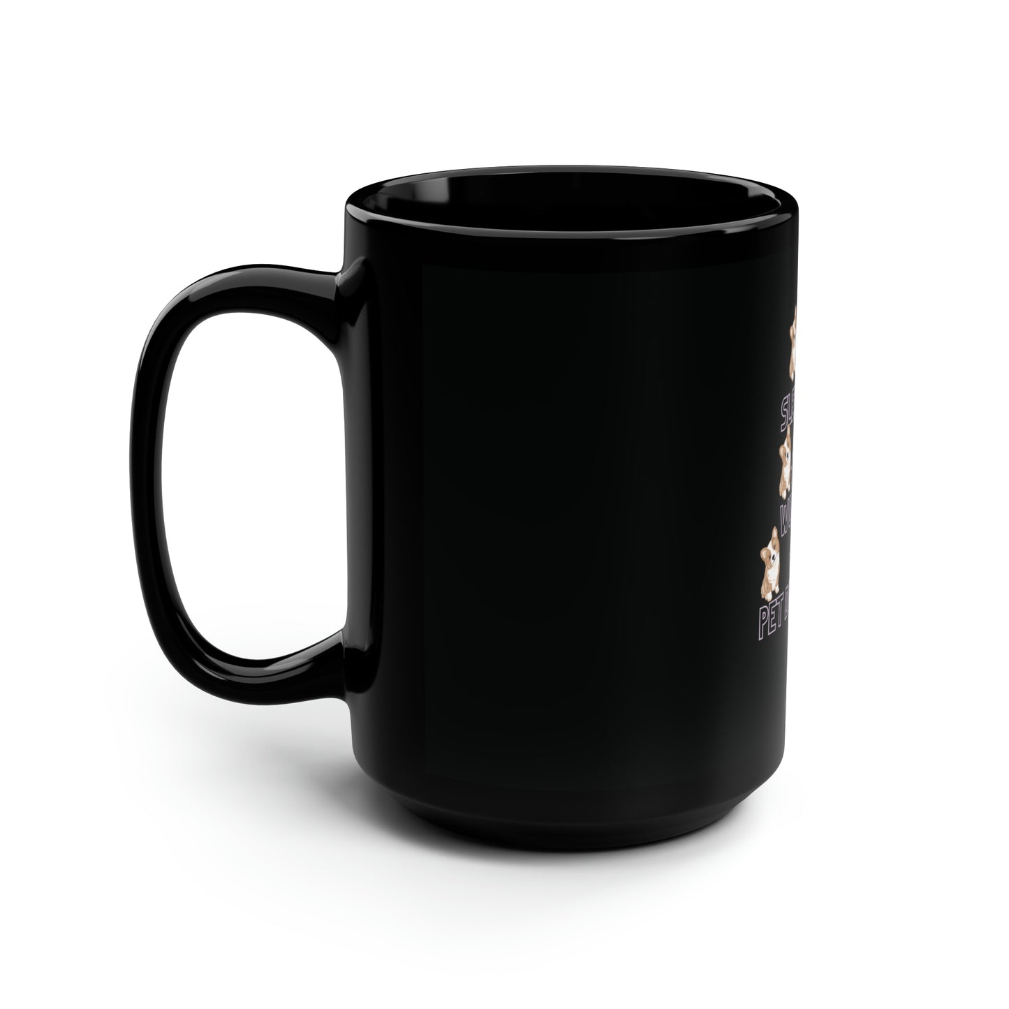 Eat Sleep Work Pet" Black Mug, 15oz - Sip in Style with Your Furry Friend