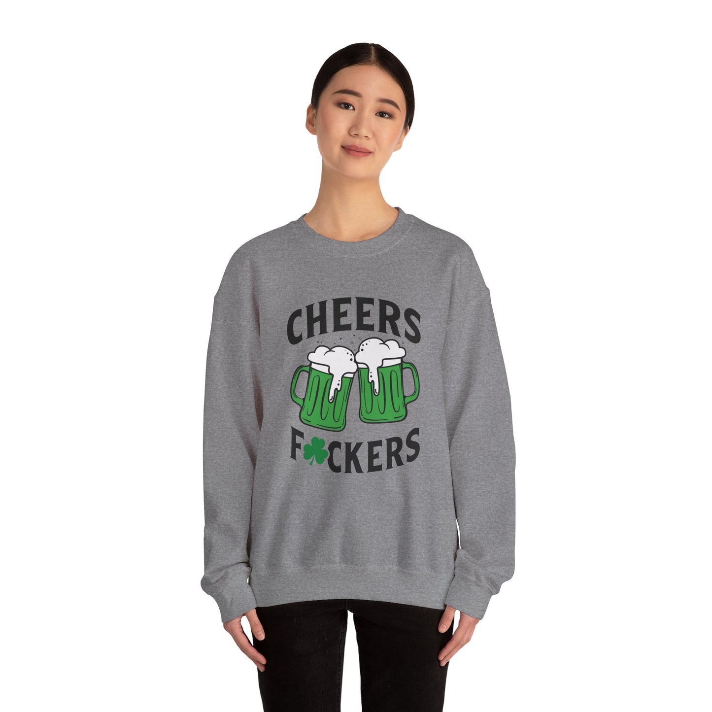 Cozy Comfort: Cheers Fu$kers Unisex Heavy Blend Crewneck Sweatshirt