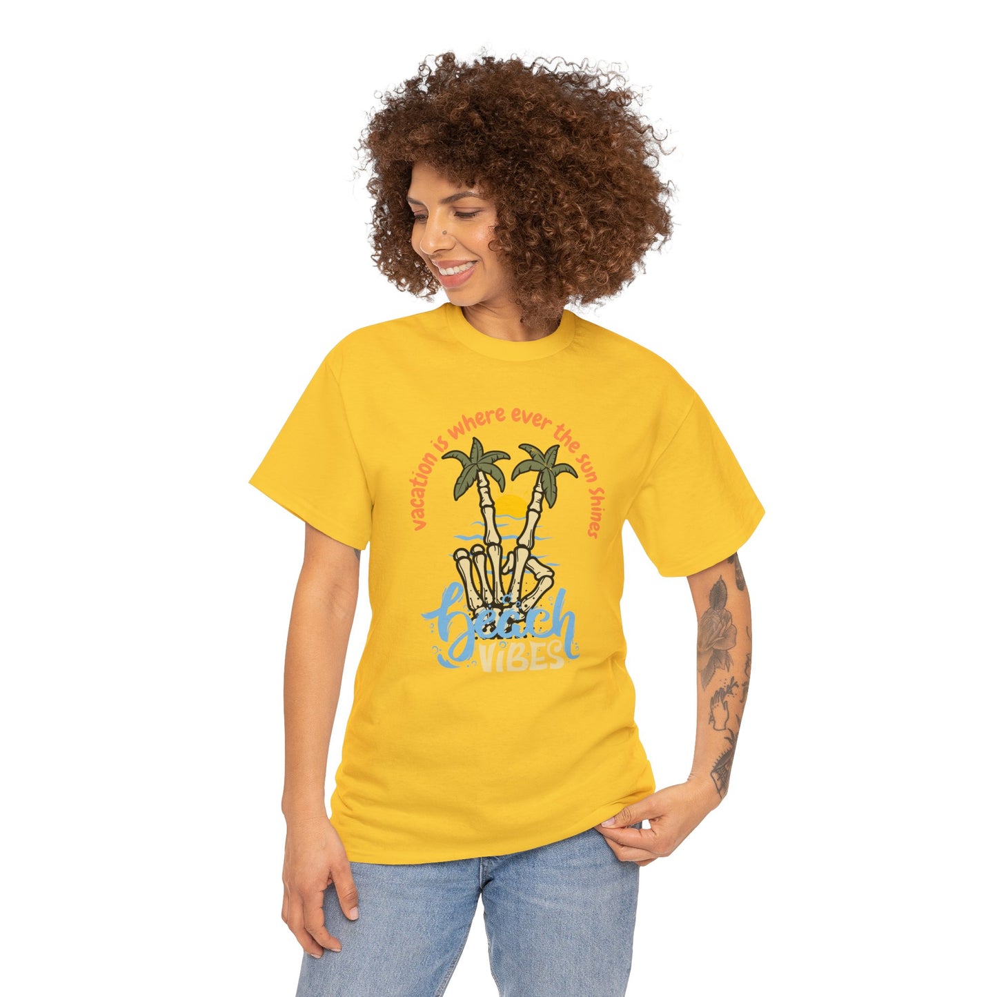 Vacation Is Where Ever The Sun Shines Unisex Heavy Cotton Tee