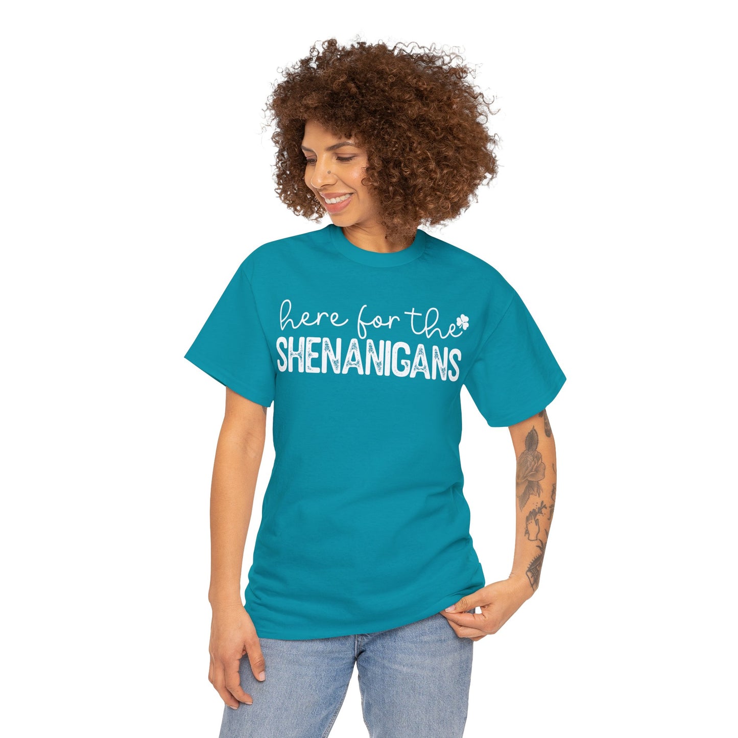 Here For The Shenanigans St. Patrick's Day Unisex Heavy Cotton Tee
