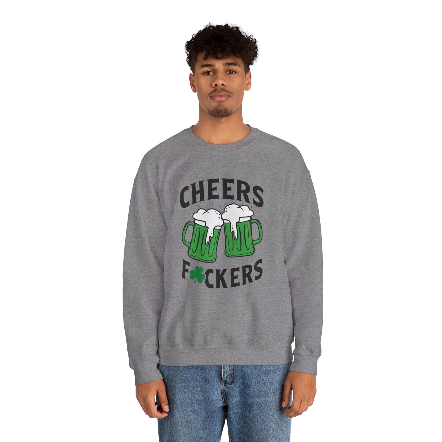 Cozy Comfort: Cheers Fu$kers Unisex Heavy Blend Crewneck Sweatshirt