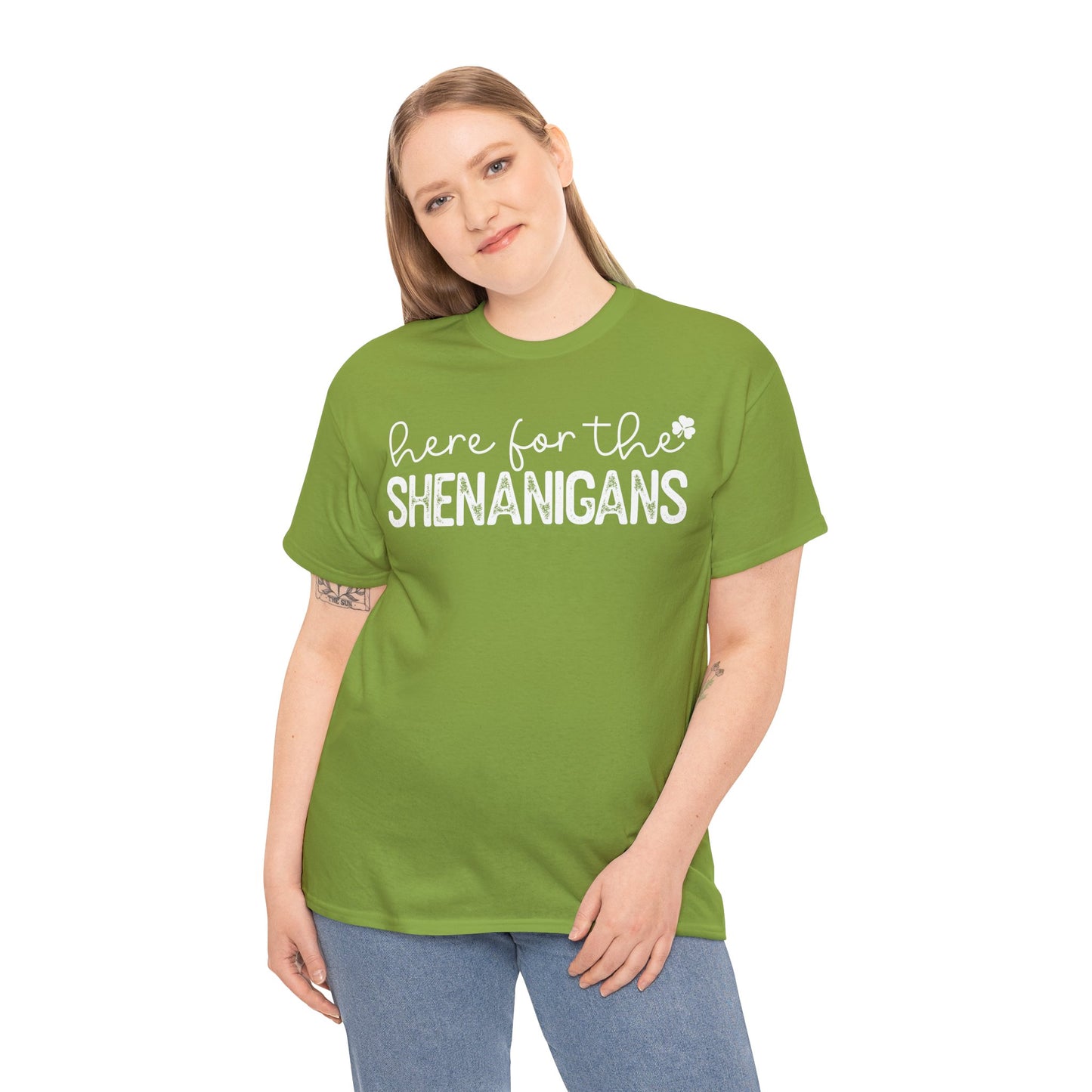 Here For The Shenanigans St. Patrick's Day Unisex Heavy Cotton Tee