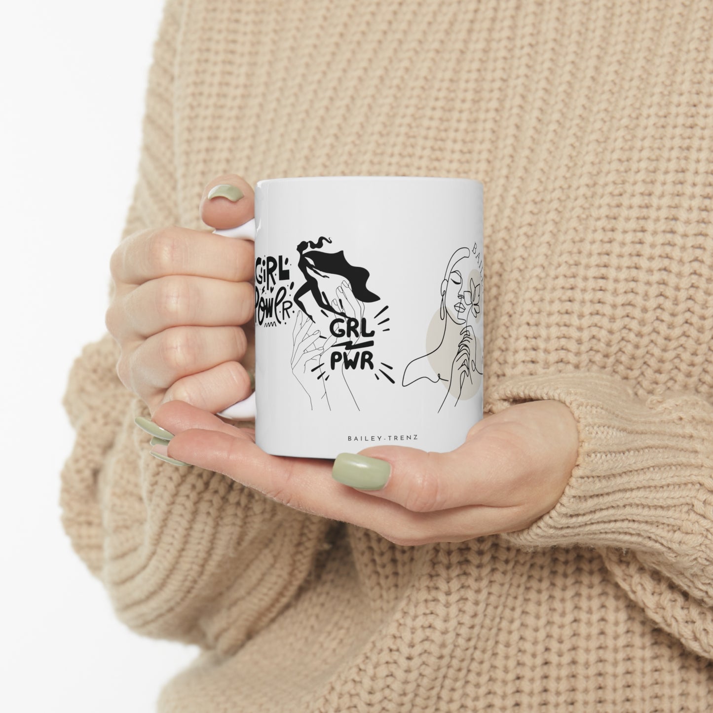 GIRLS POWER" Ceramic Mug 11oz - Empower Your Sips with Style