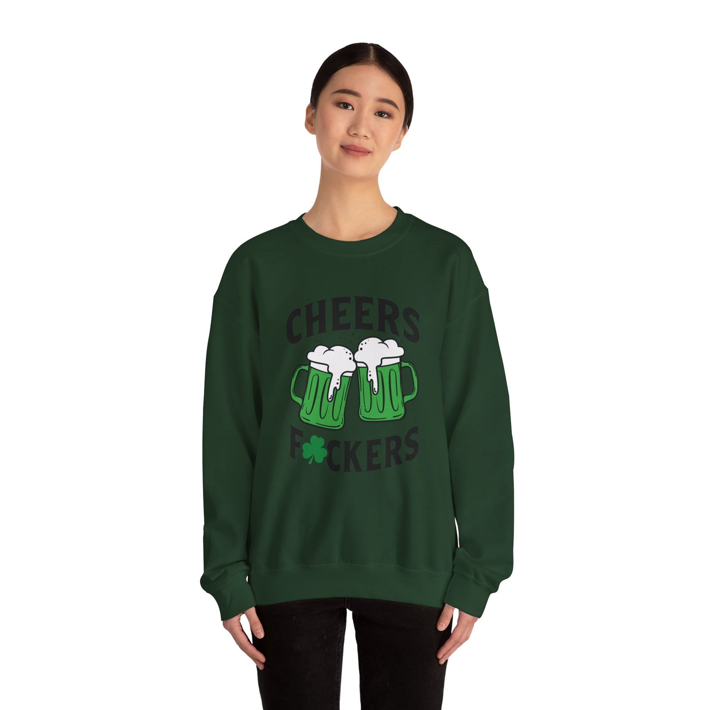 Cozy Comfort: Cheers Fu$kers Unisex Heavy Blend Crewneck Sweatshirt