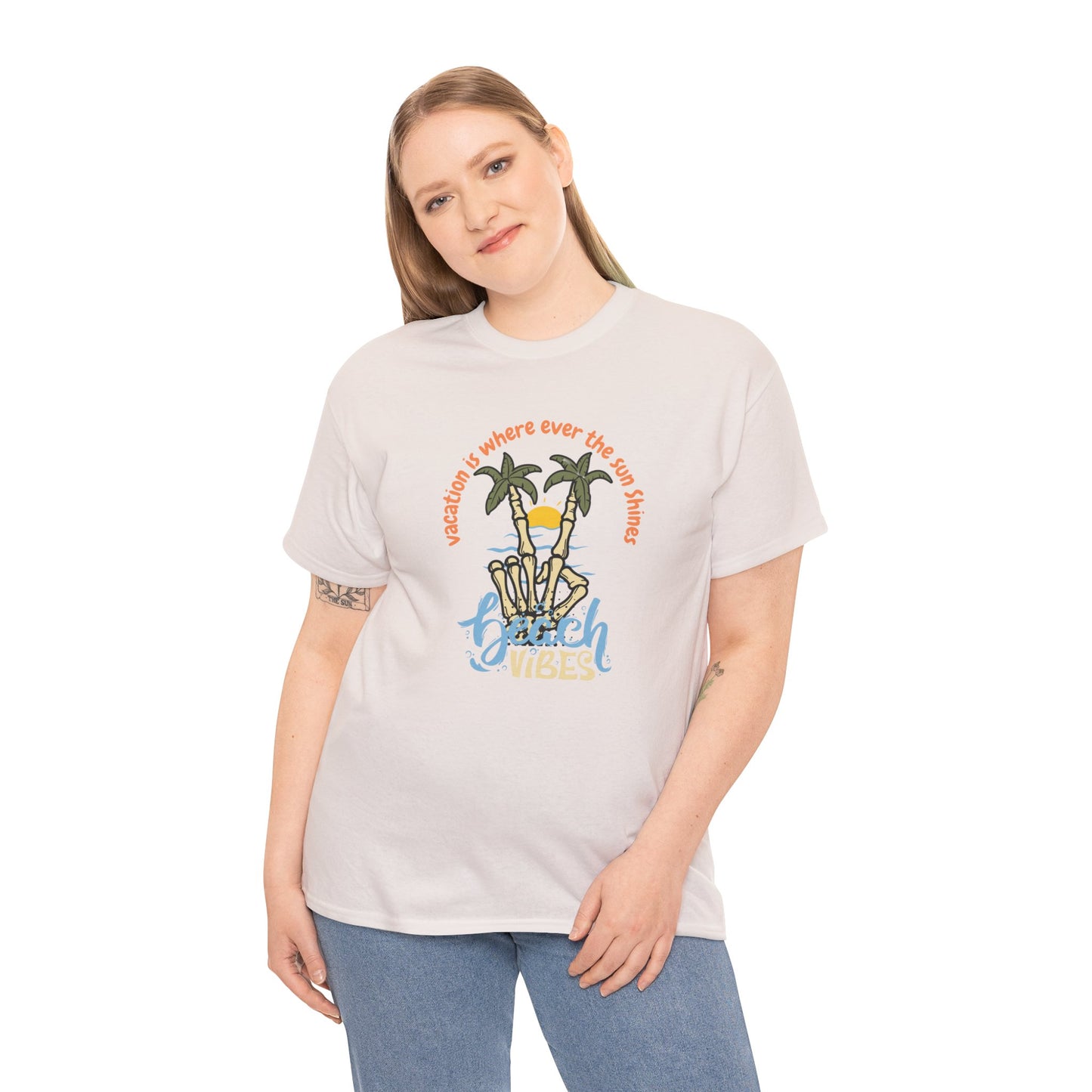 Elevate The Vibes Vacation Unisex Heavy Cotton Tee