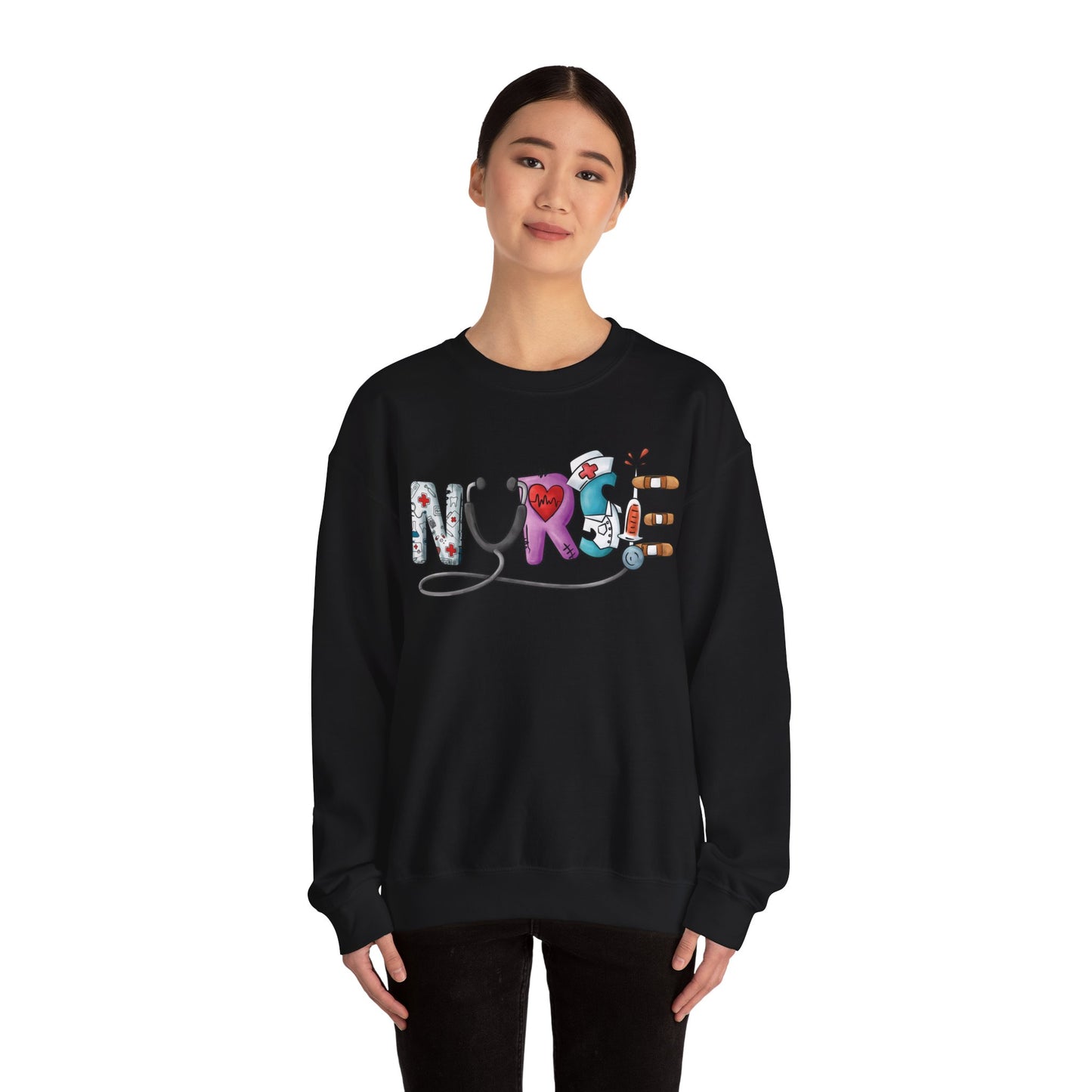 Nurse Not Bossy Just Aggressively Helpful Unisex Heavy Blend Crewneck Sweatshirt Sweatshirt