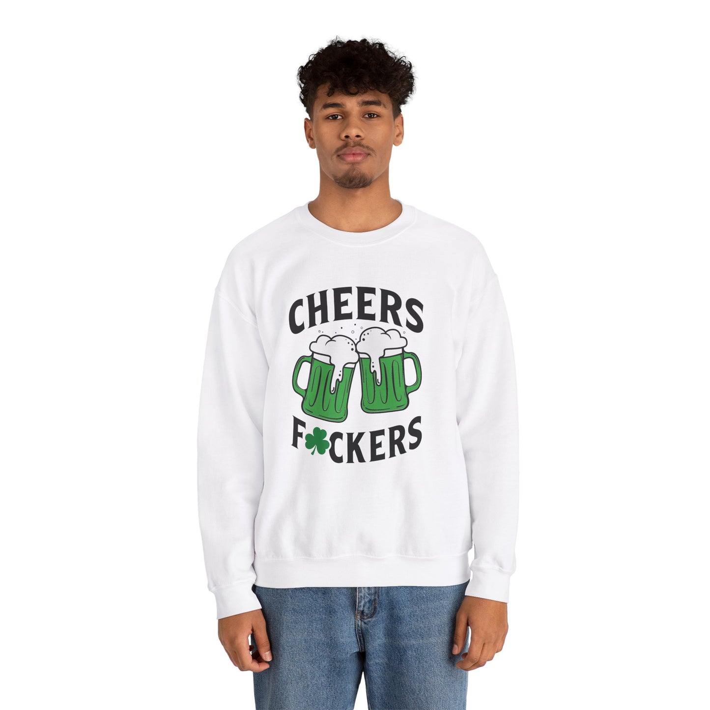 Cozy Comfort: Cheers Fu$kers Unisex Heavy Blend Crewneck Sweatshirt