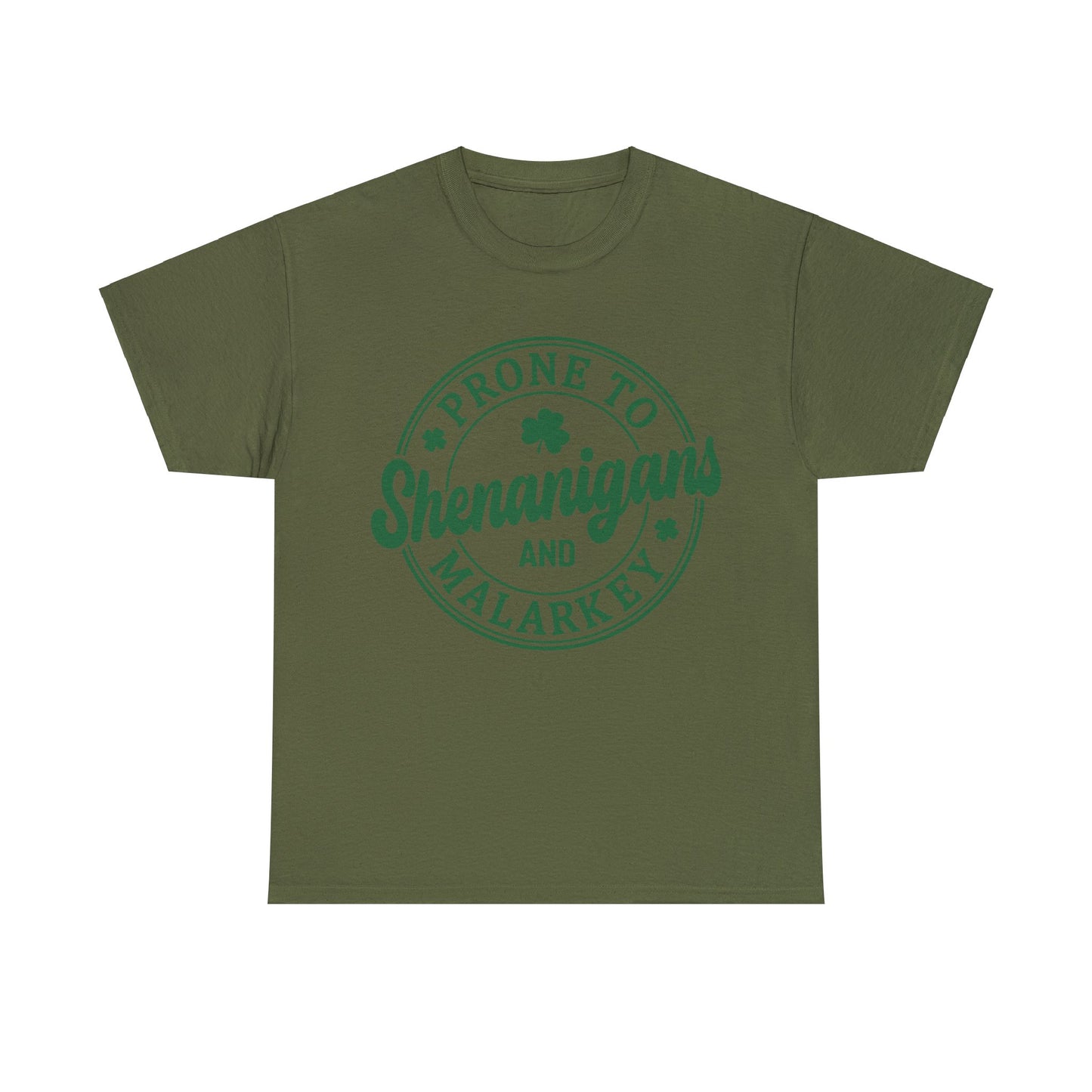 Elevate Your Style WithThis Prone To Shenanigans St. Patrick's Day Unisex Heavy Cotton Tee
