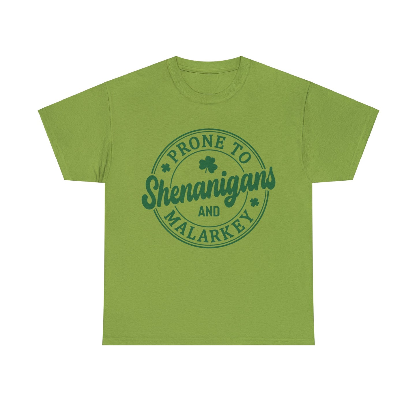 Elevate Your Style WithThis Prone To Shenanigans St. Patrick's Day Unisex Heavy Cotton Tee