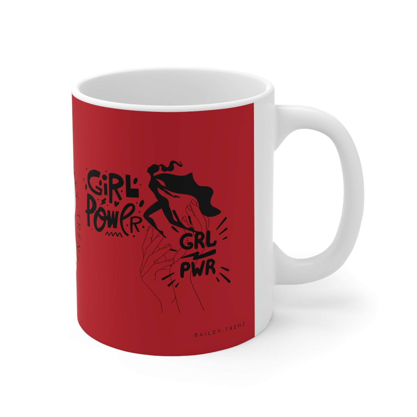 Red GIRLS POWER Ceramic Coffee Mug 11oz