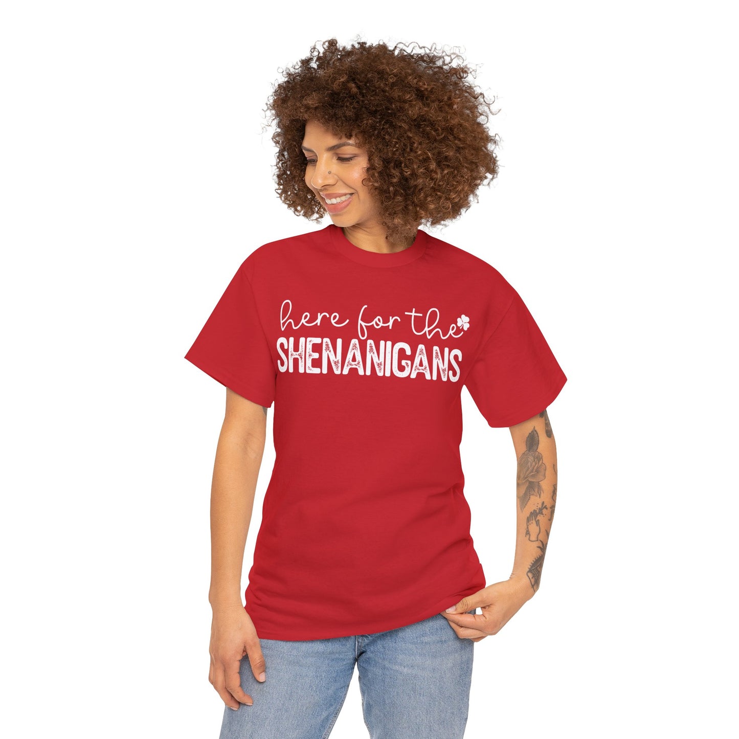 Here For The Shenanigans St. Patrick's Day Unisex Heavy Cotton Tee