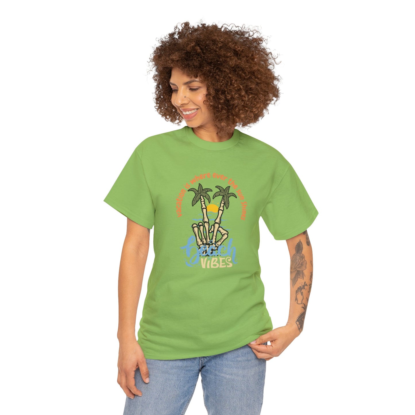 Elevate The Vibes Vacation Unisex Heavy Cotton Tee