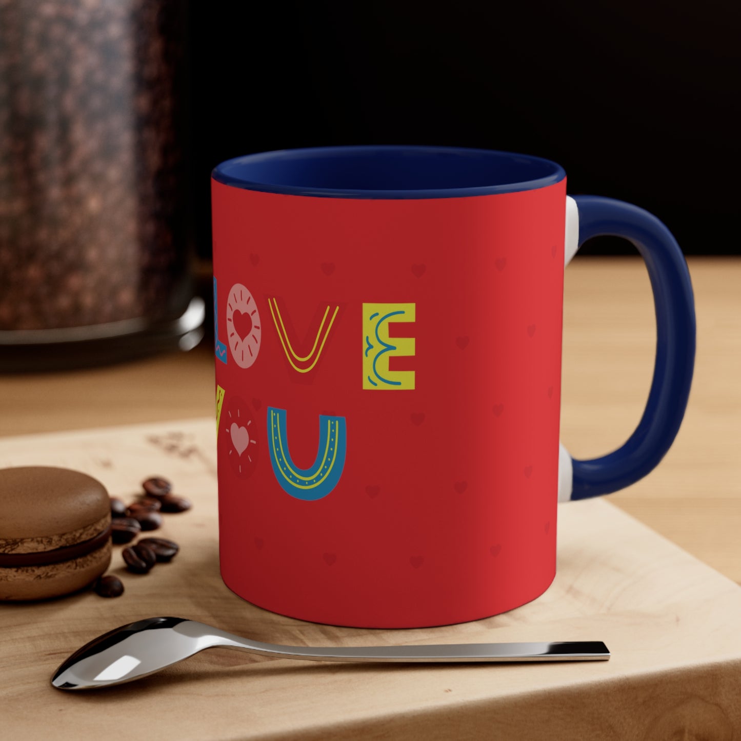 Love You" Accent Coffee Mug, 11oz - A Touch of Love in Every Sip!