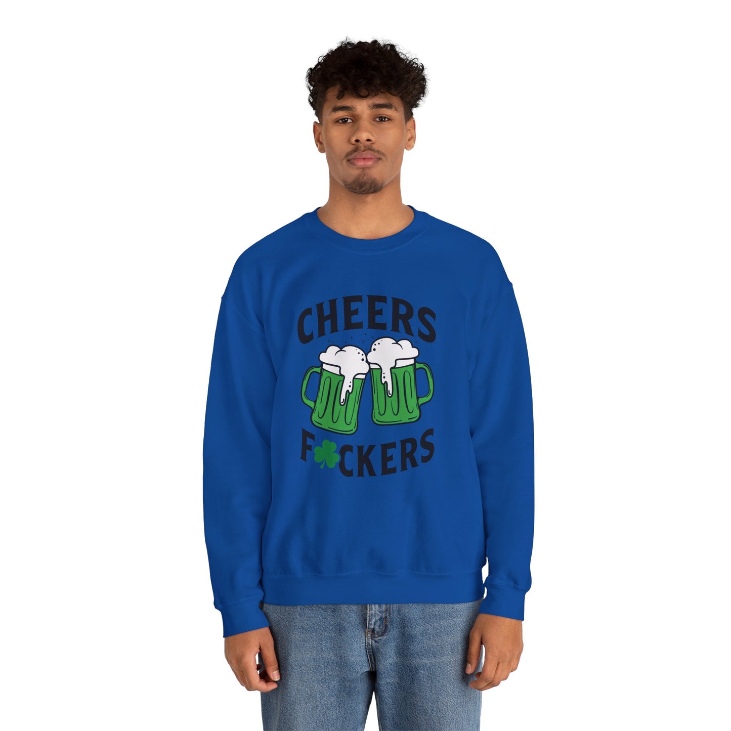 Cozy Comfort: Cheers Fu$kers Unisex Heavy Blend Crewneck Sweatshirt