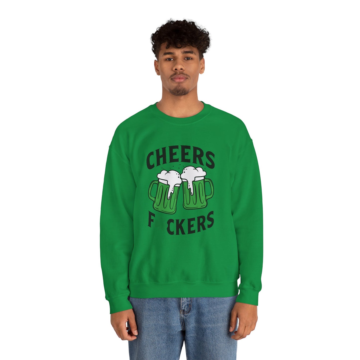 Cozy Comfort: Cheers Fu$kers Unisex Heavy Blend Crewneck Sweatshirt