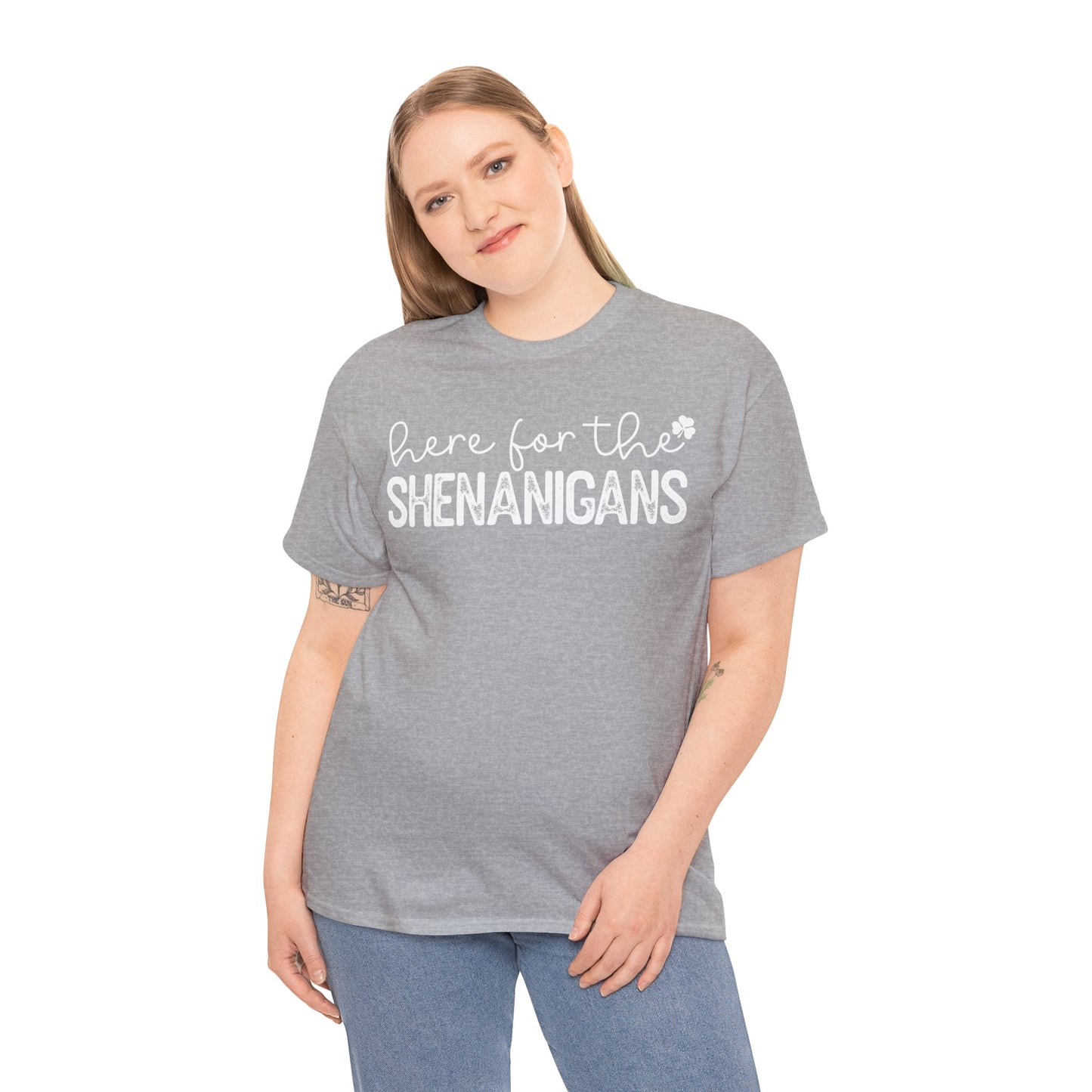 Here For The Shenanigans St. Patrick's Day Unisex Heavy Cotton Tee