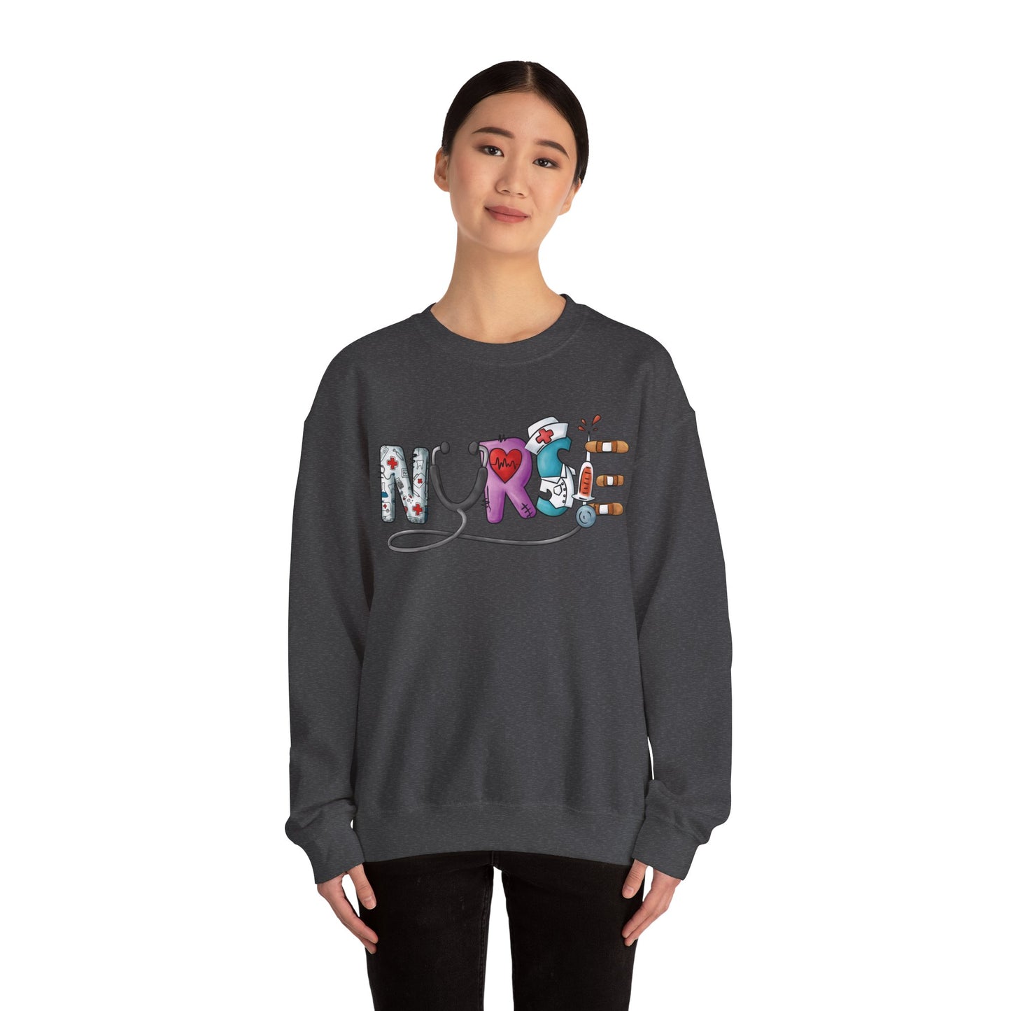 Nurse Not Bossy Just Aggressively Helpful Unisex Heavy Blend Crewneck Sweatshirt Sweatshirt