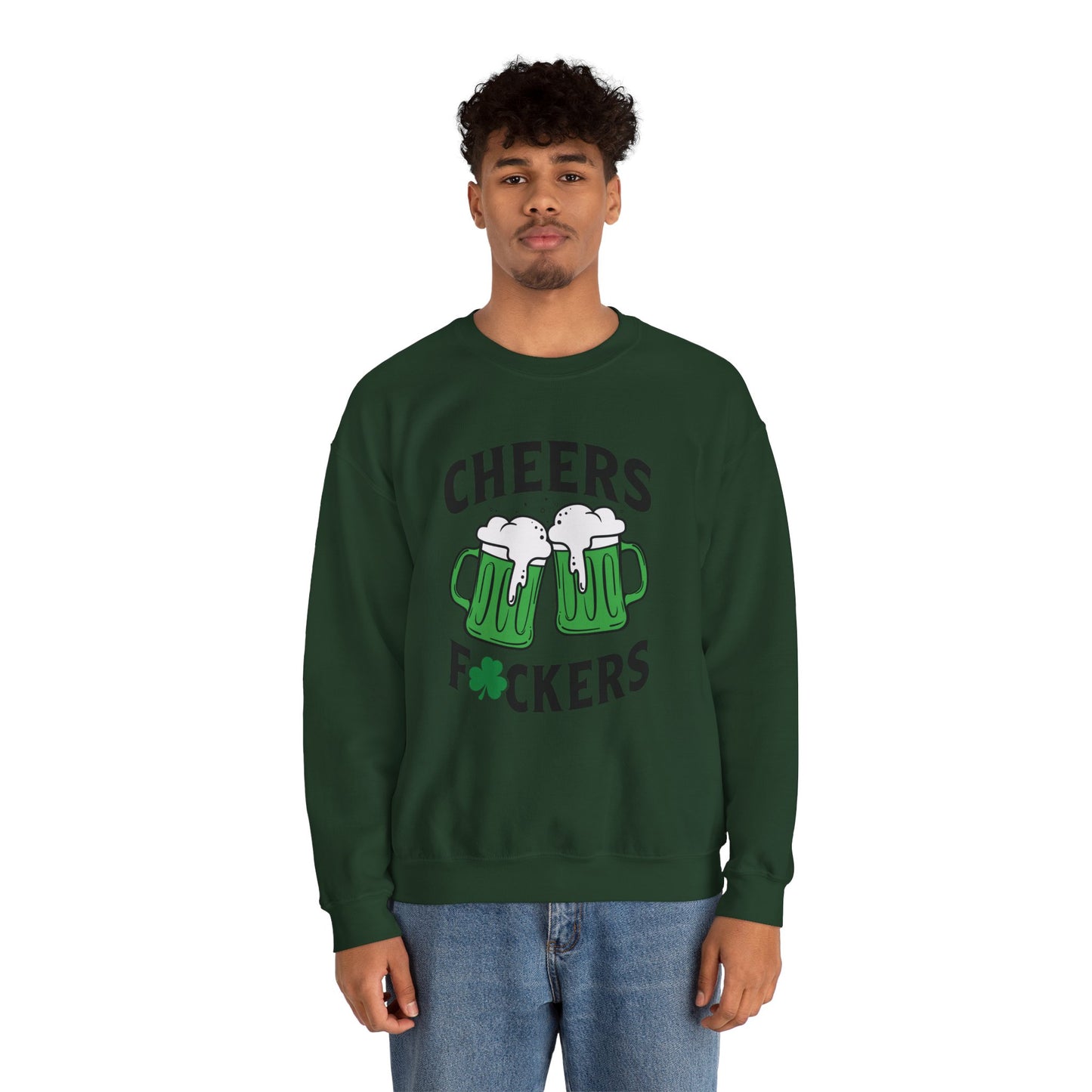 Cozy Comfort: Cheers Fu$kers Unisex Heavy Blend Crewneck Sweatshirt