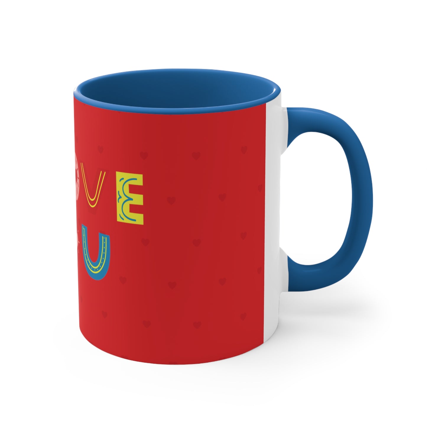 Love You" Accent Coffee Mug, 11oz - A Touch of Love in Every Sip!