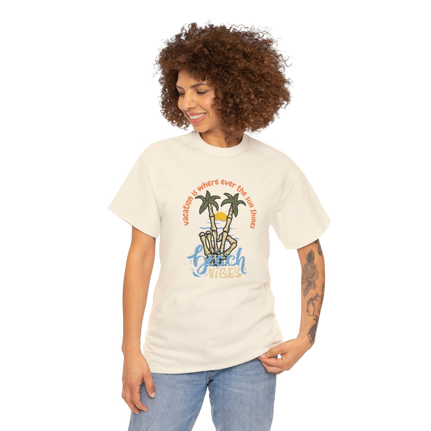 Elevate The Vibes Vacation Unisex Heavy Cotton Tee